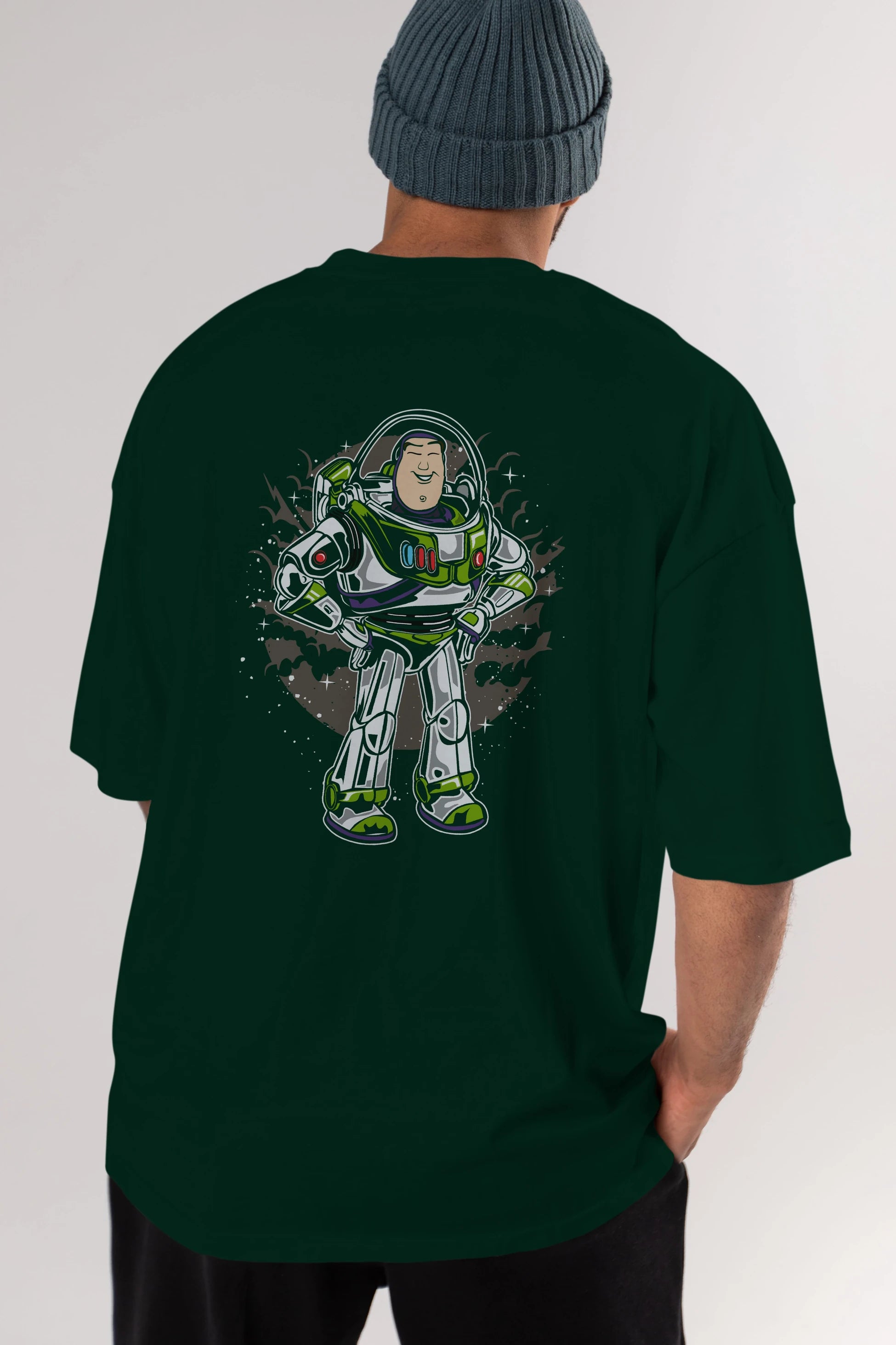 Buzz Arka Baskılı Oversize t-shirt Erkek Kadın Unisex %100 Pamuk