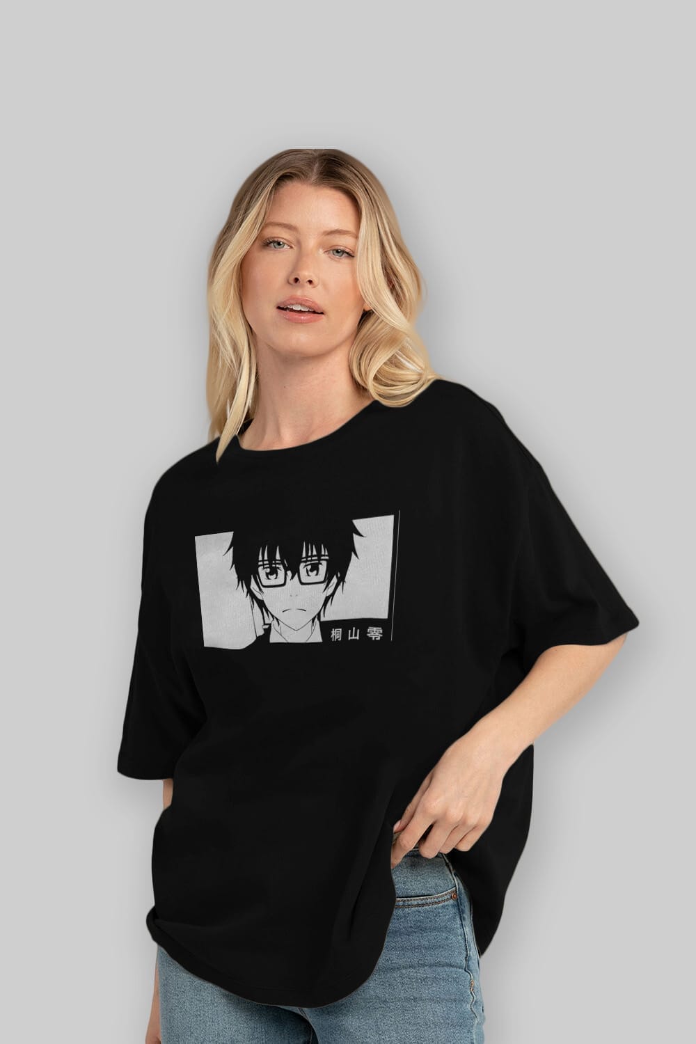 Rei Kiriyama 3 Anime Ön Baskılı Oversize t-shirt %100 pamuk Erkek Kadın Unisex