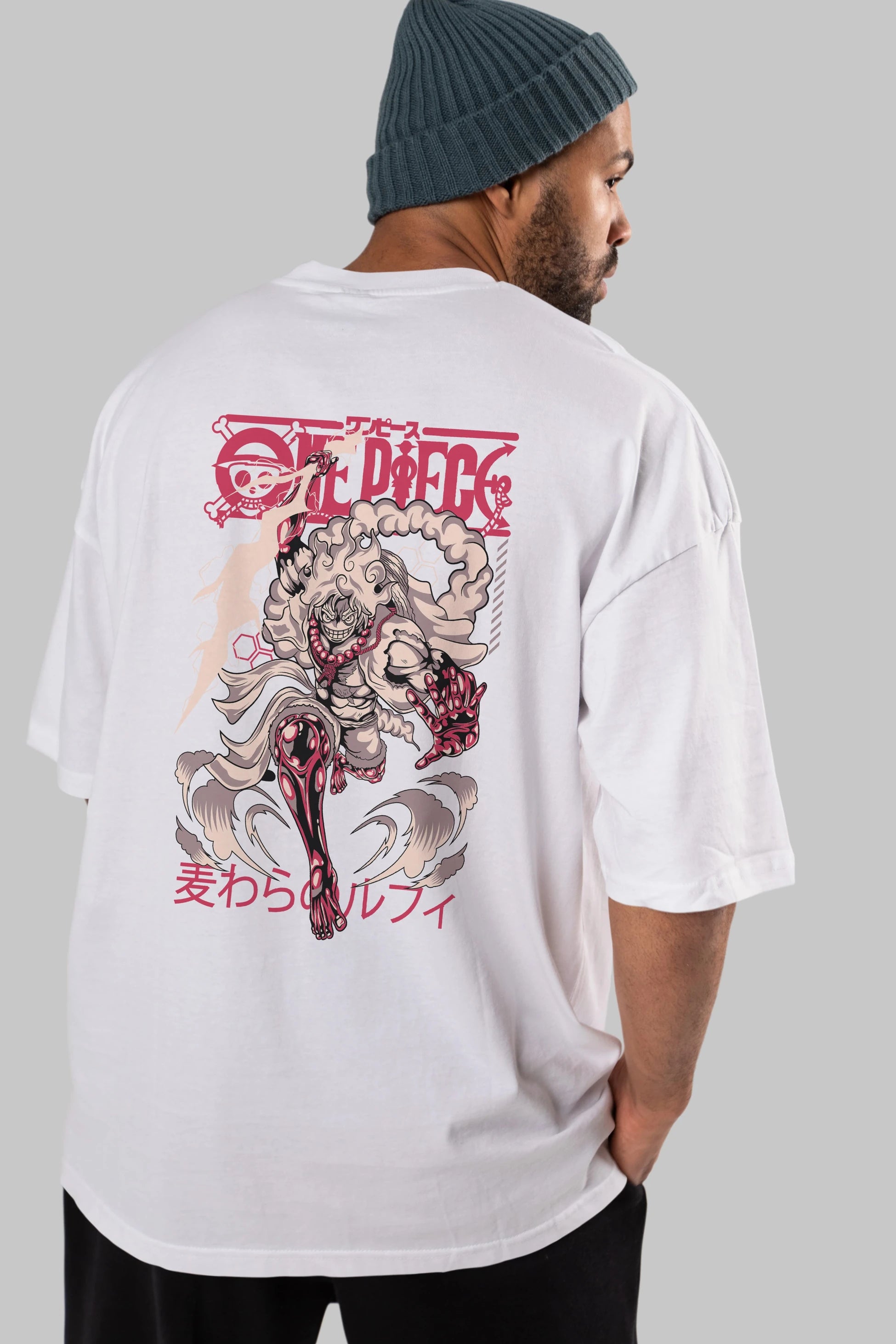 MONKEY D. LUFF-ONE PIECE 1 Anime Arka Baskılı Oversize t-shirt Erkek Kadın Unisex