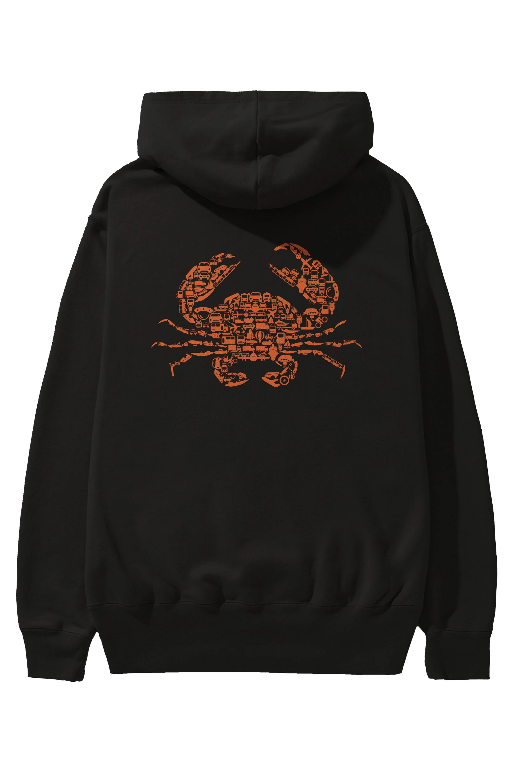 Crab Arka Baskılı Hoodie Oversize Kapüşonlu Sweatshirt Erkek Kadın Unisex
