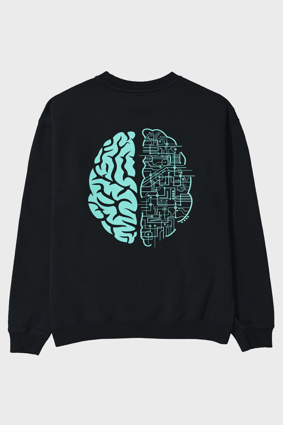 Electric Brain Arka Baskılı Oversize Sweatshirt Erkek Kadın Unisex