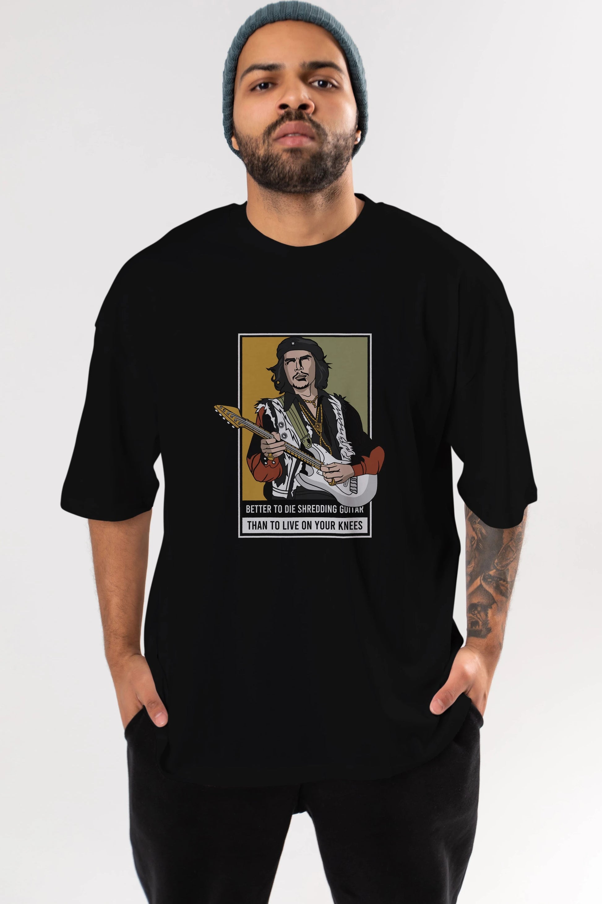 Che Guevara Hendrix Ön Baskılı Oversize t-shirt Erkek Kadın Unisex %100 Pamuk tişort