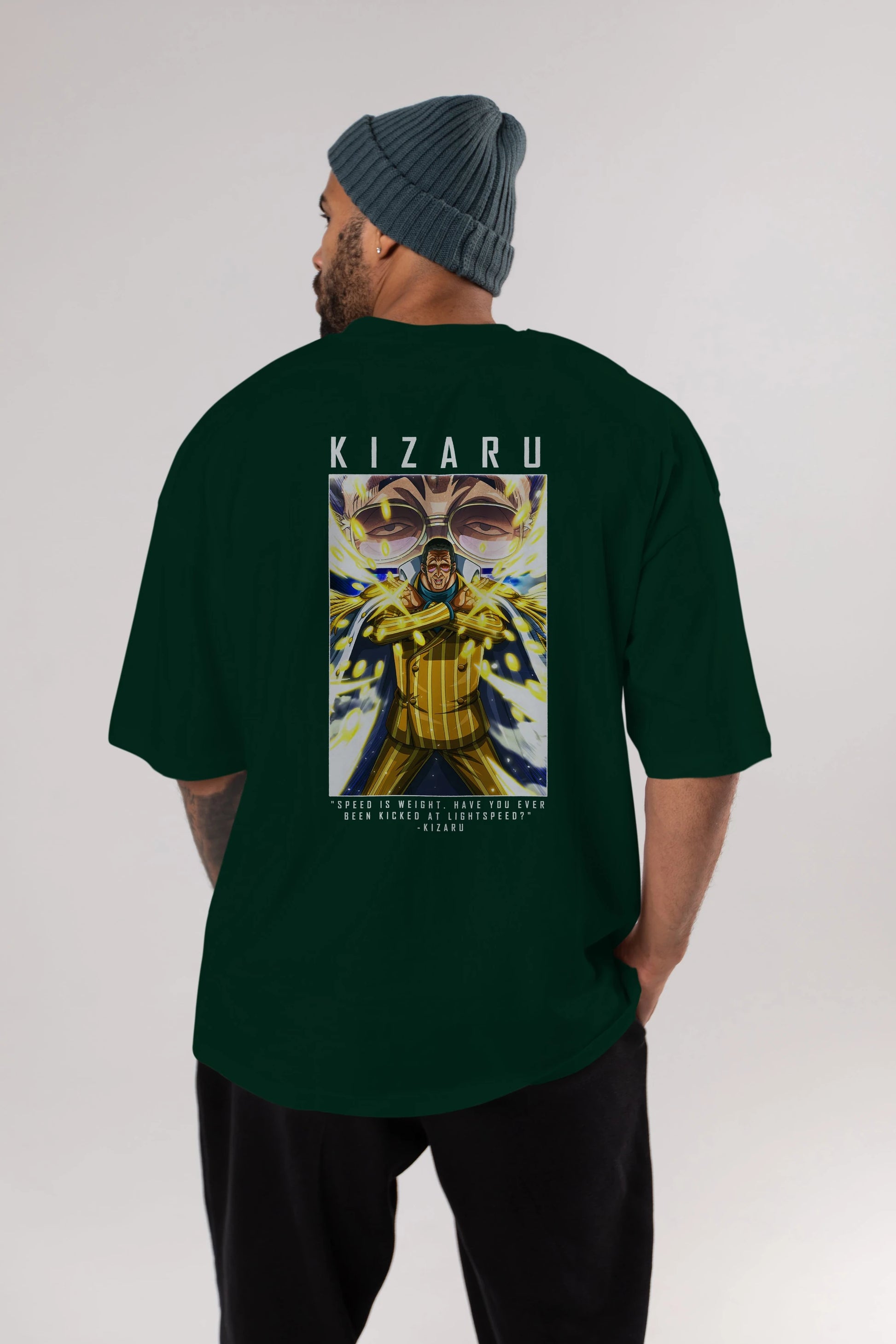 Kizaru Anime Arka Baskılı Oversize t-shirt Erkek Kadın Unisex %100 pamuk tişort