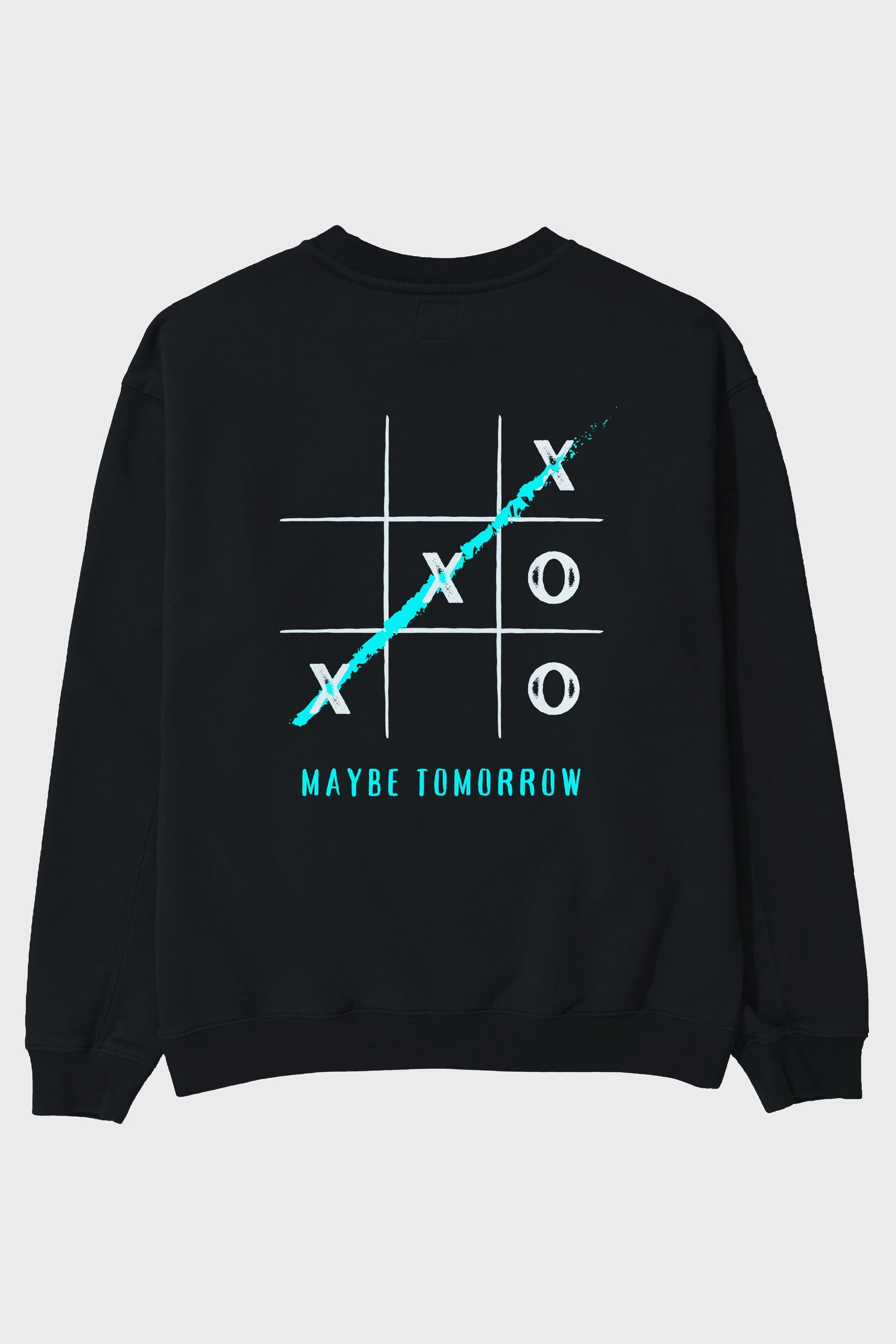Maybe Tomorrow Yazılı Arka Baskılı Oversize Sweatshirt Erkek Kadın Unisex