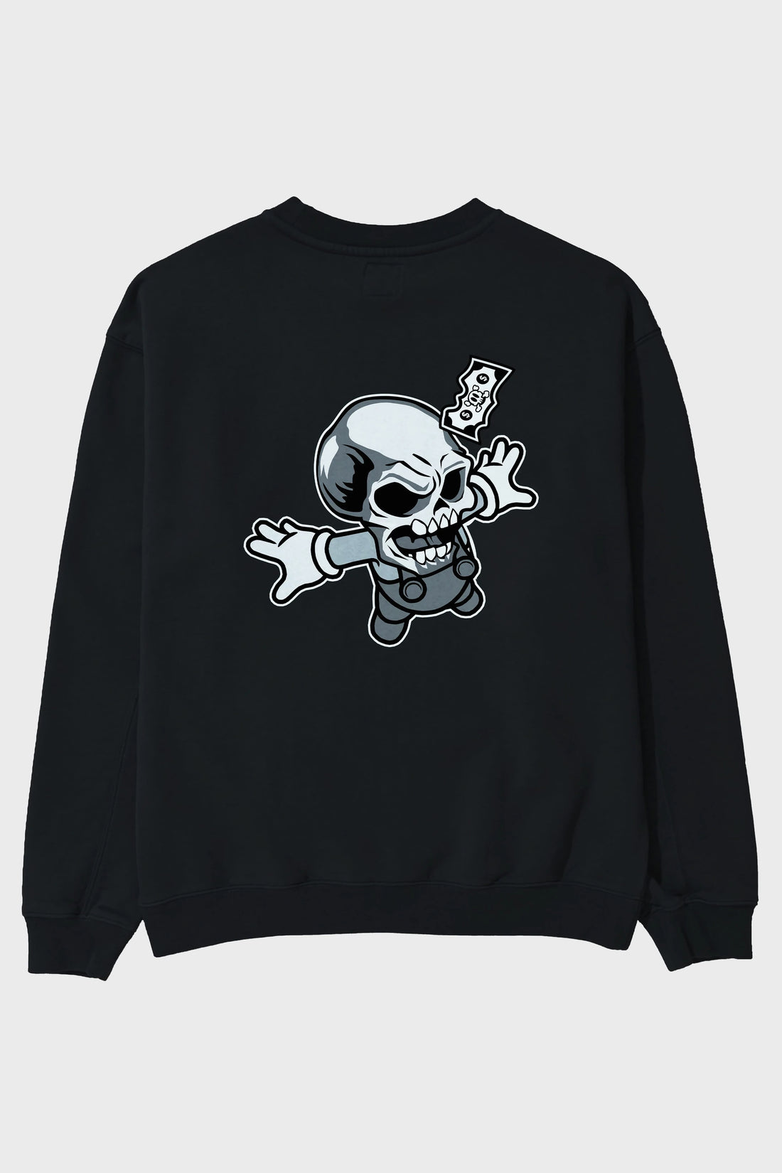 Skull Drowning Arka Baskılı Oversize Sweatshirt Erkek Kadın Unisex