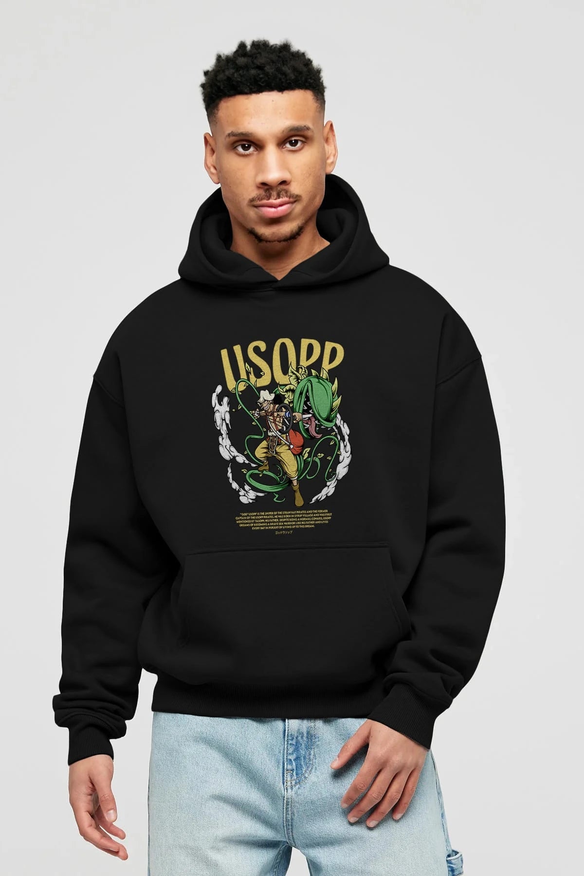 Usopp Anime Ön Baskılı Hoodie Oversize Kapüşonlu Sweatshirt Erkek Kadın Unisex