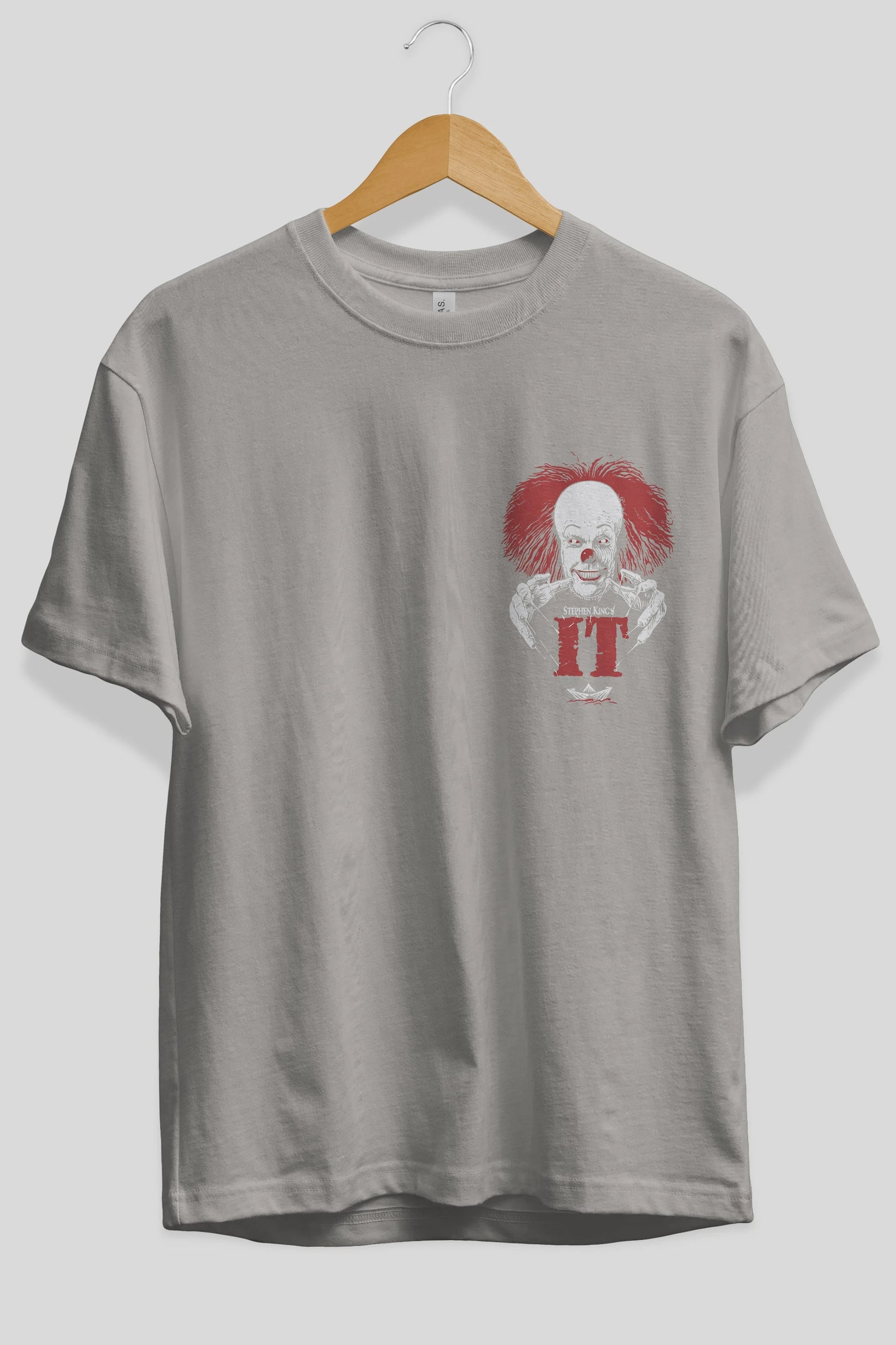 it Ön Sol Baskılı Oversize t-shirt Erkek Kadın Unisex %100 Pamuk Bisiklet Yaka tişort