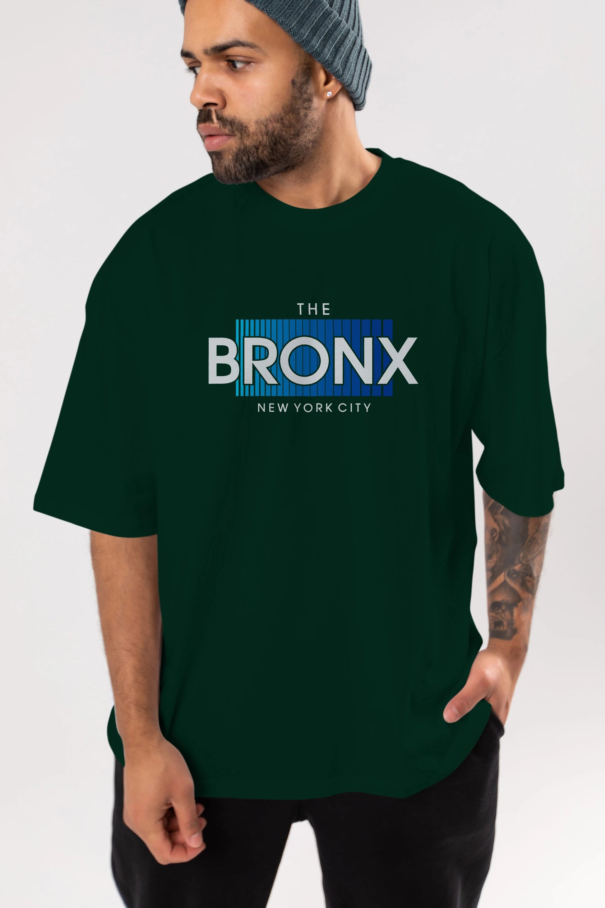 The Bronx Ön Baskılı Oversize t-shirt Erkek Kadın Unisex
