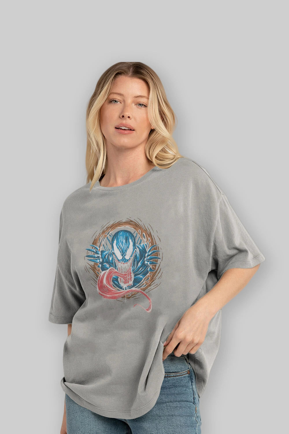 Venom (7) Ön Baskılı Oversize t-shirt Erkek Kadın Unisex %100 Pamuk Bisiklet Yaka tişort