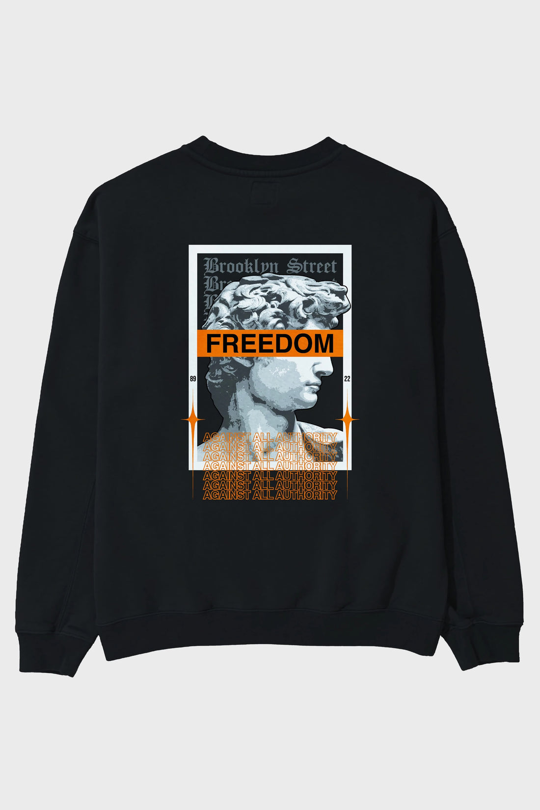 Brooklyn Street Arka Baskılı Oversize Sweatshirt Erkek Kadın Unisex