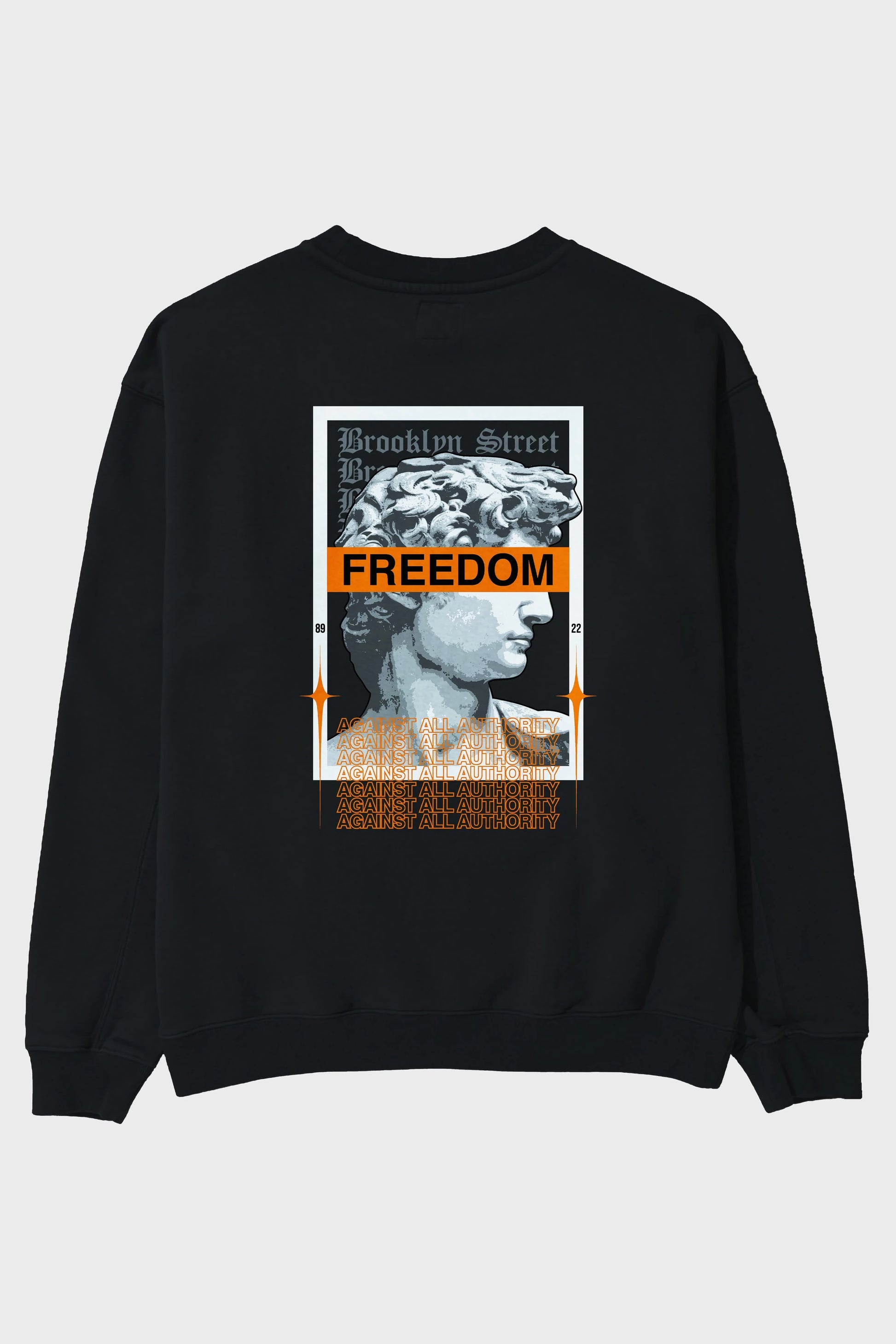 Brooklyn Street Arka Baskılı Oversize Sweatshirt Erkek Kadın Unisex