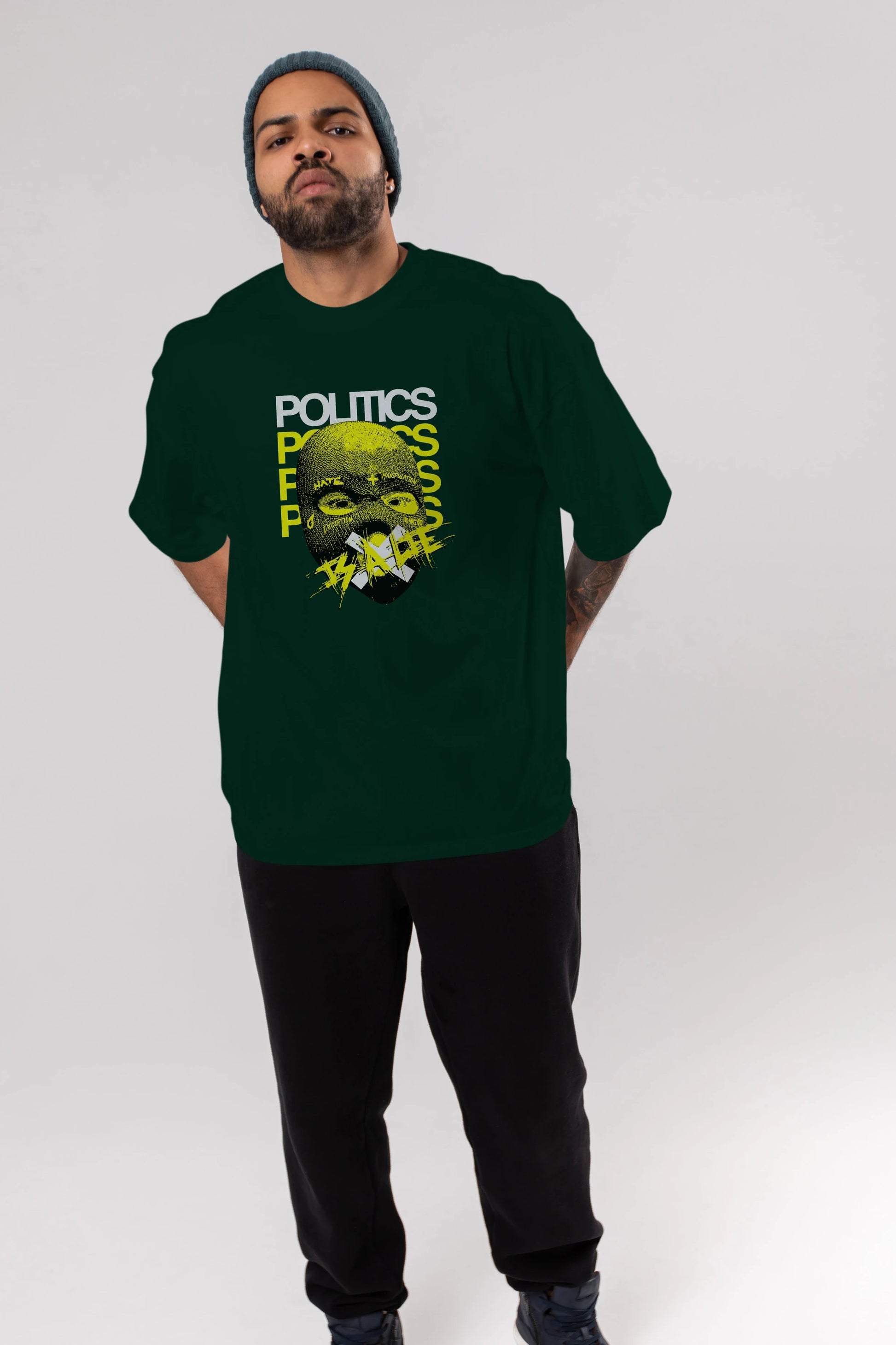 Politics is a Lie Ön Baskılı Oversize t-shirt Erkek Kadın Unisex