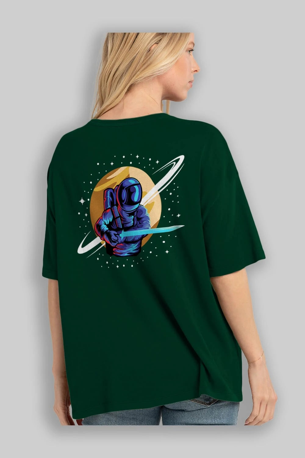 Astro Knight Arka Baskılı Oversize t-shirt Erkek Kadın Unisex