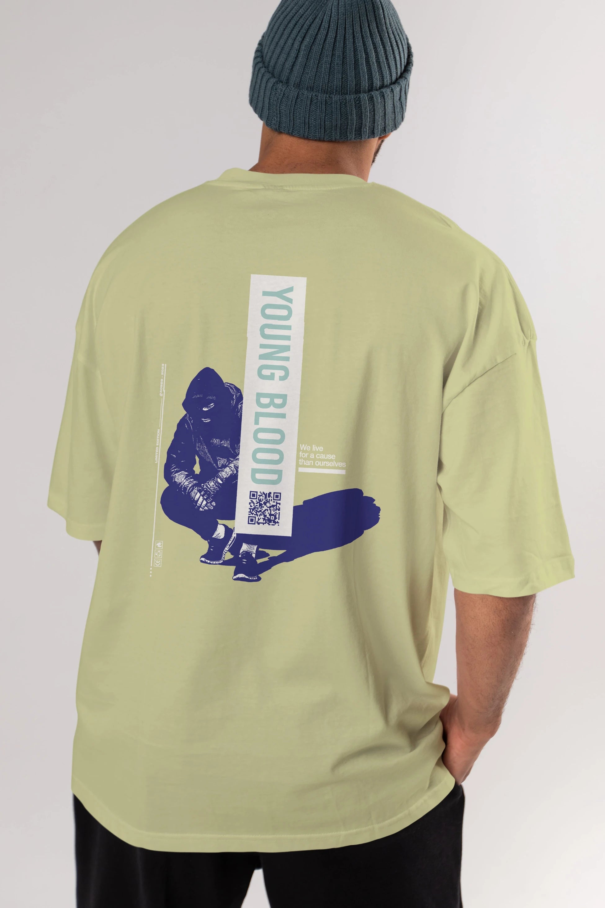 Young Blood Arka Baskılı Oversize t-shirt Erkek Kadın Unisex