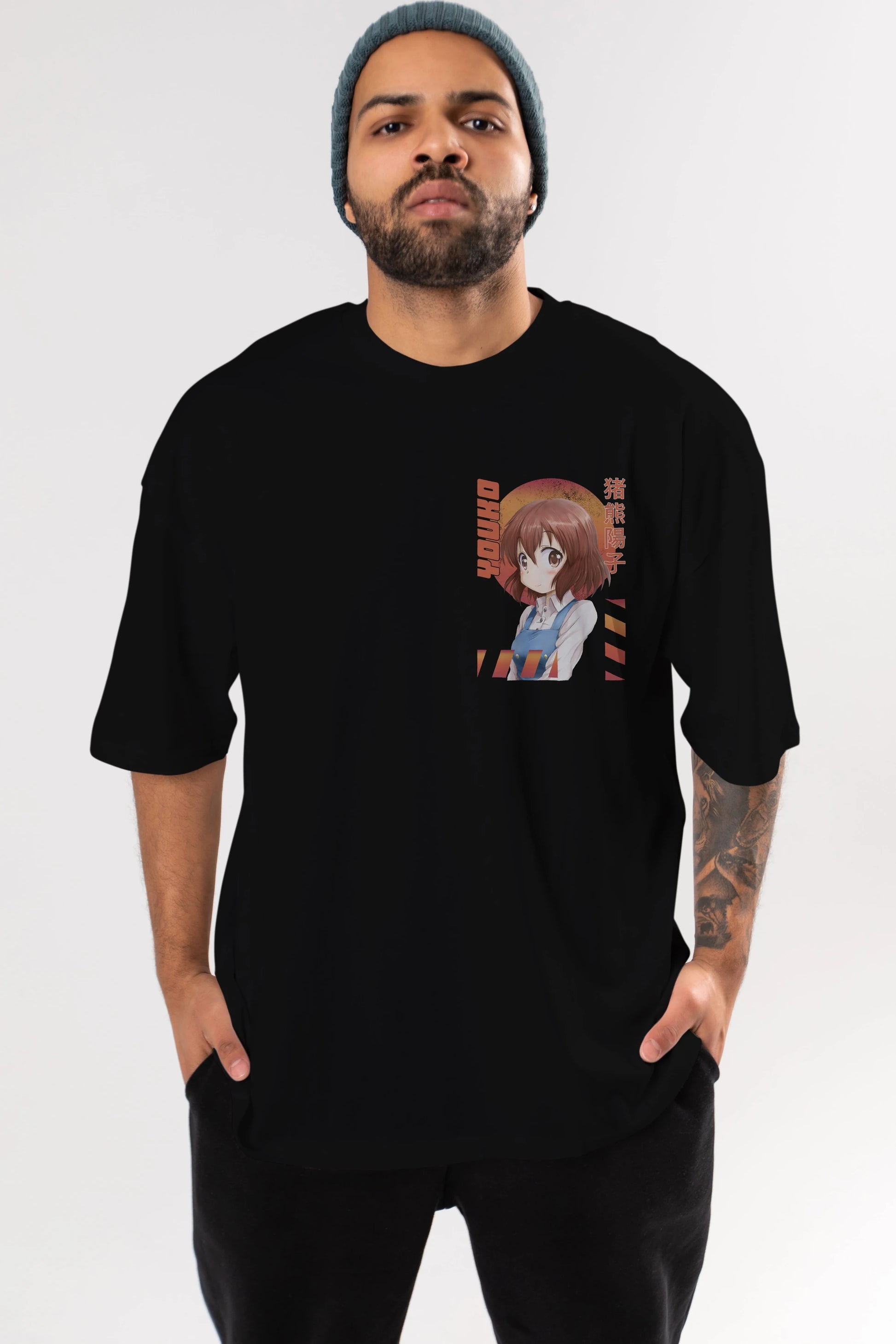Youko Inokuma 5 Ön Sol Baskılı Oversize t-shirt Erkek Kadın Unisex %100 Pamuk Bisiklet Yaka tişort
