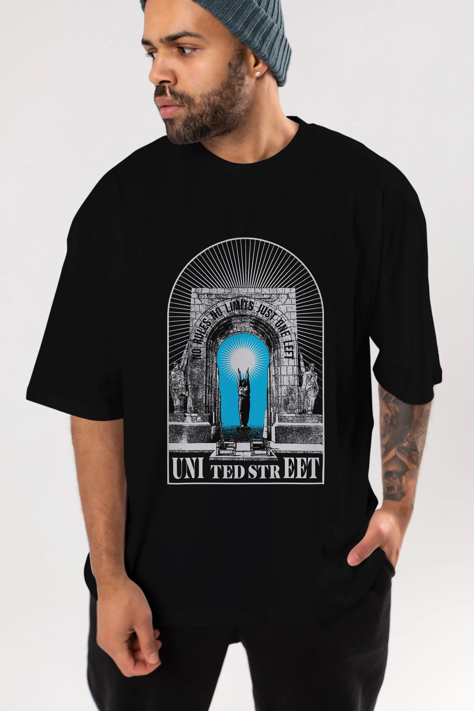 No Rules No Limits Ön Baskılı Oversize t-shirt Erkek Kadın Unisex