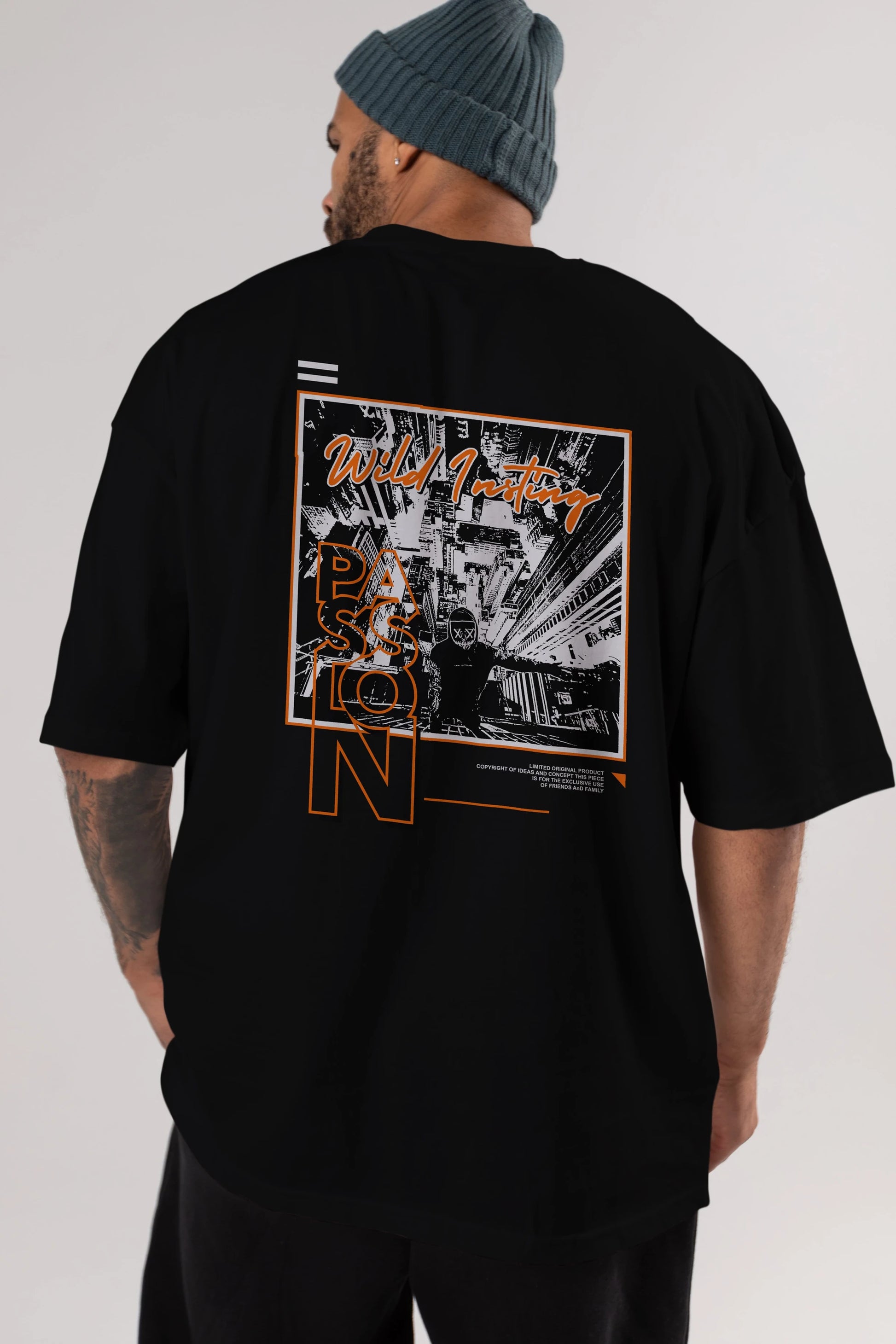 Wild Passion Arka Baskılı Oversize t-shirt Erkek Kadın Unisex