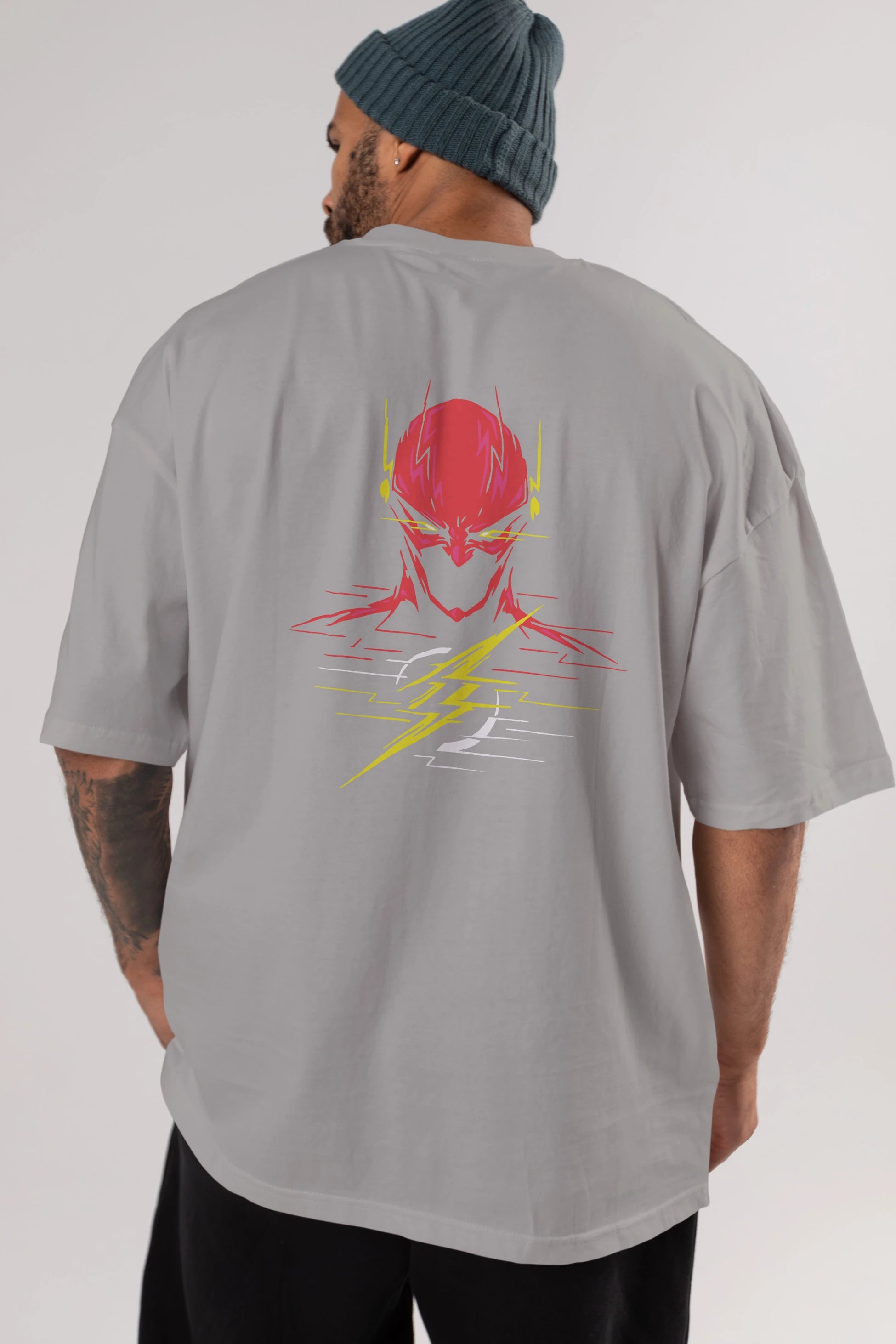 Flash Avengers (2) Arka Baskılı Oversize t-shirt Erkek Kadın Unisex %100 Pamuk Bisiklet Yaka tişort