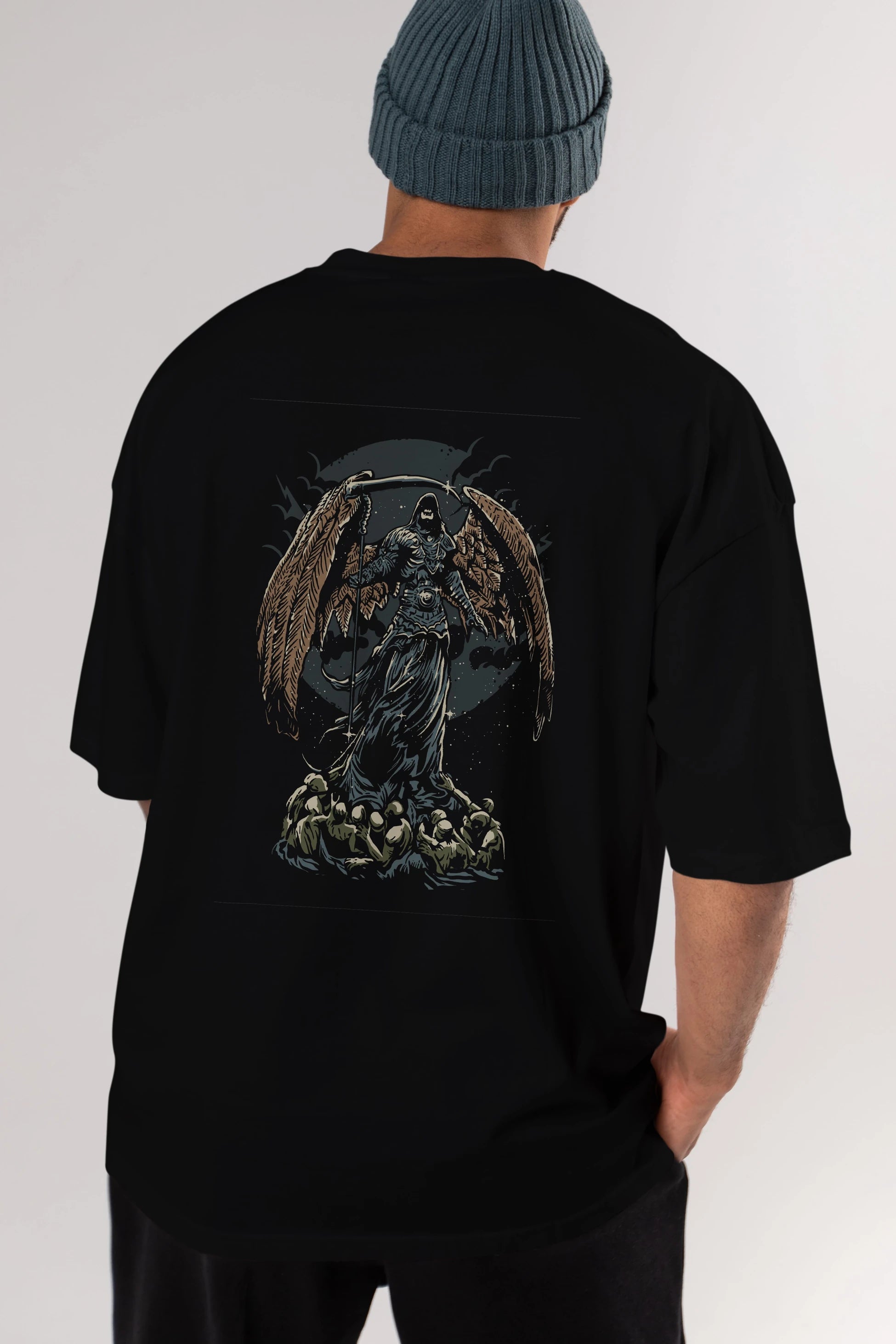 Darkness Arka Baskılı Oversize t-shirt Erkek Kadın Unisex %100 Pamuk