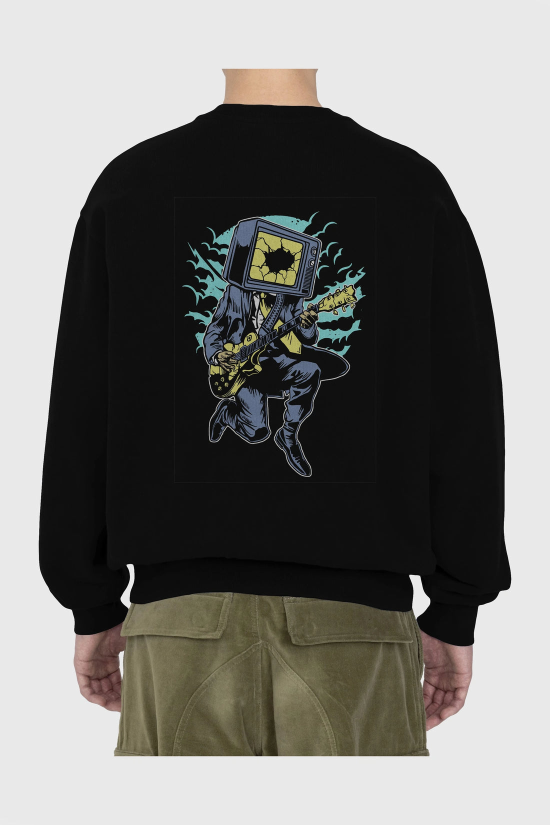 Death Rock Arka Baskılı Oversize Sweatshirt Erkek Kadın Unisex