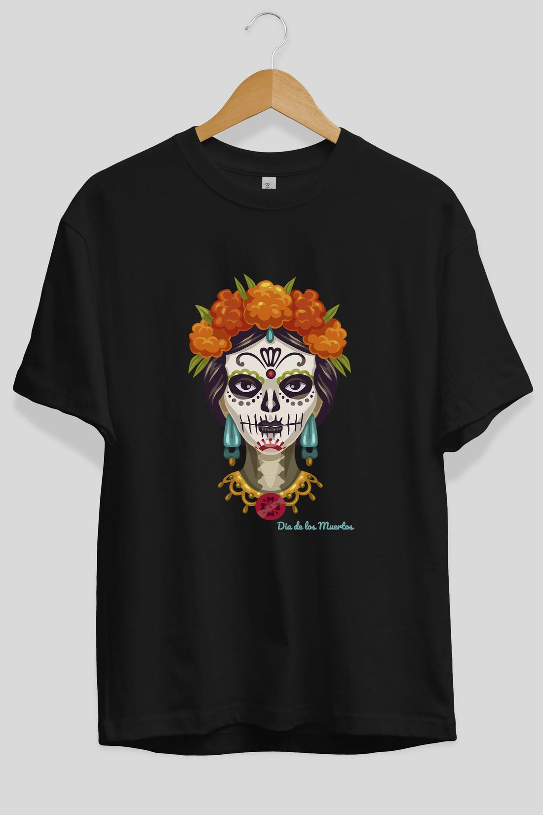 Dia de los Muertos 2 Ön Baskılı Oversize t-shirt Erkek Kadın Unisex