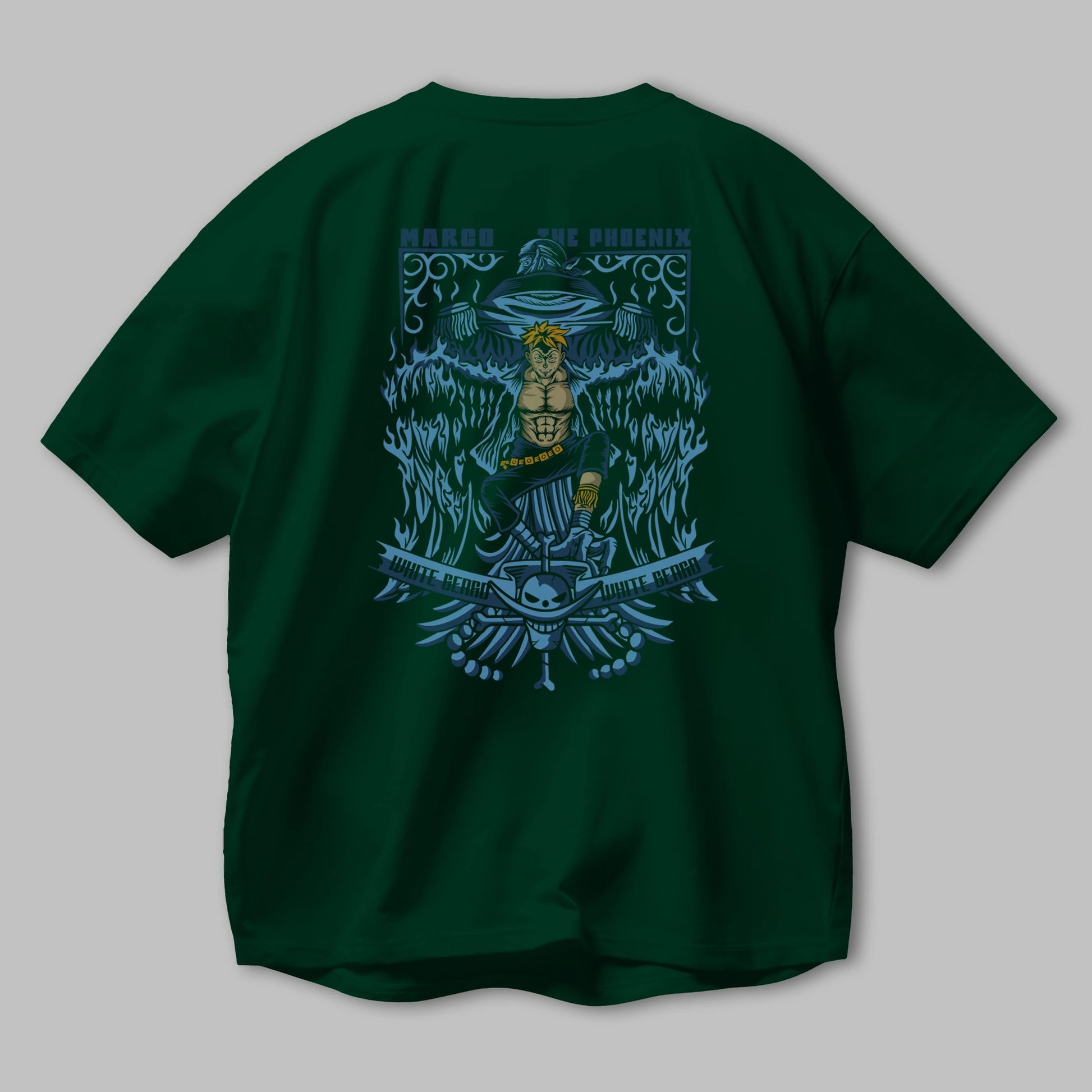 MARCO EL FENIX One Piece Anime Arka Baskılı Oversize t-shirt Erkek Kadın Unisex