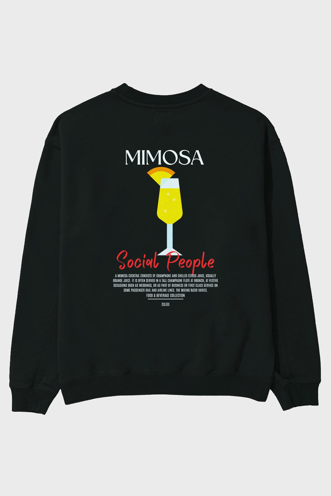 Mimosa Arka Baskılı Oversize Sweatshirt Erkek Kadın Unisex