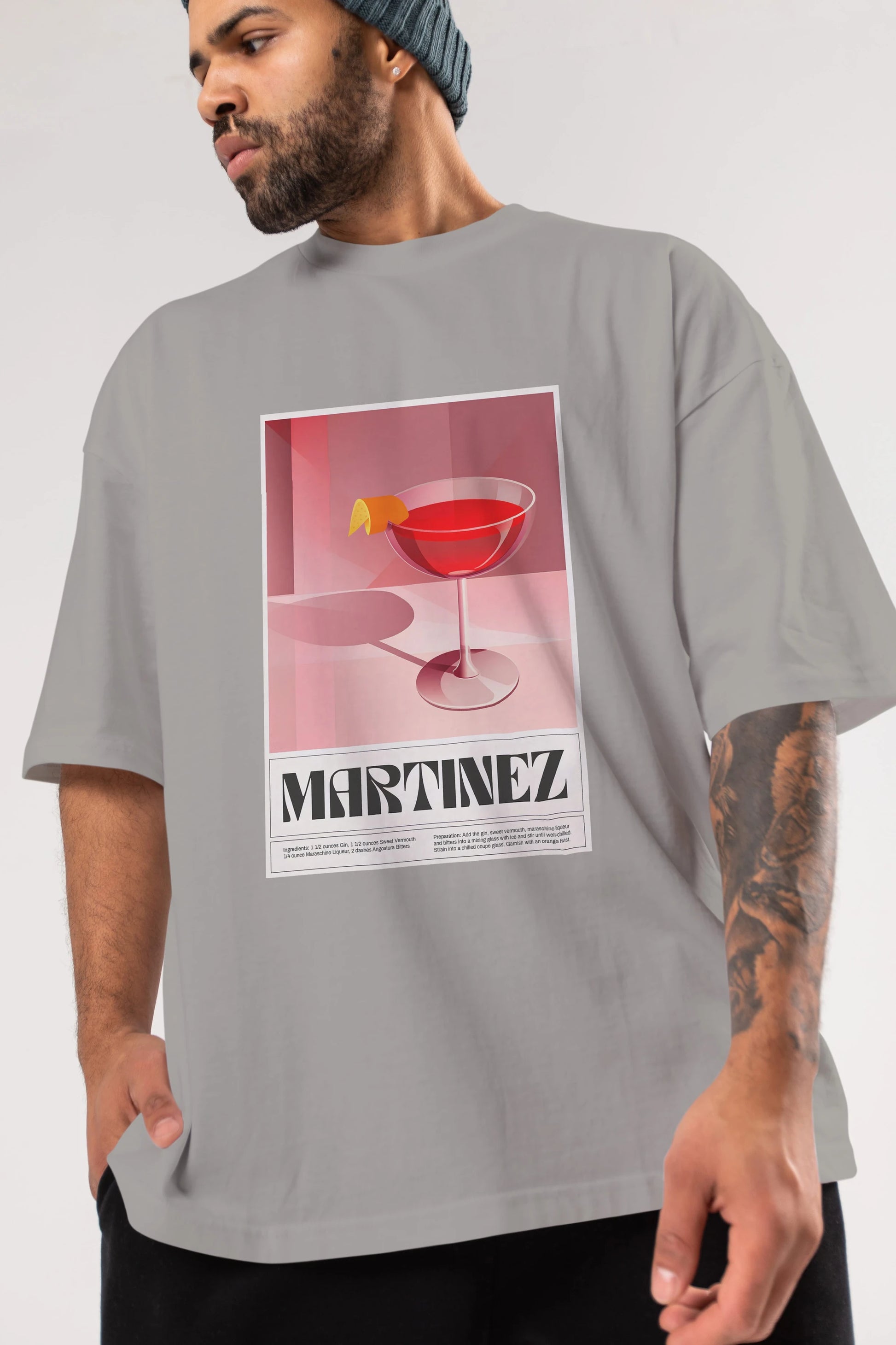 Martinez Ön Baskılı Oversize t-shirt Erkek Kadın Unisex %100 Pamuk Bisiklet Yaka tişort