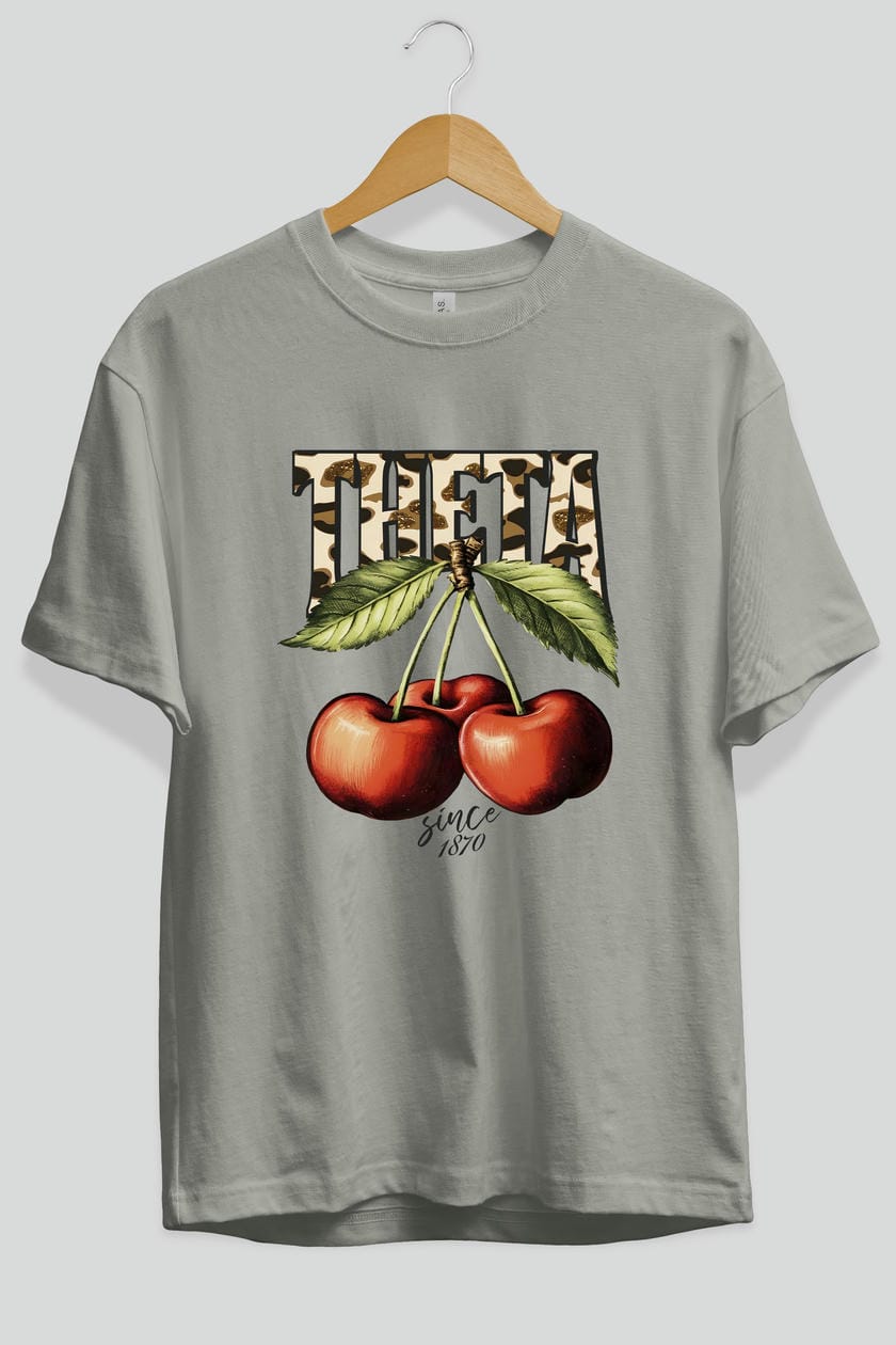 Cherry Cherries 9 Ön Baskılı Oversize t-shirt Erkek Kadın Pamuk Bisiklet Yaka tişort