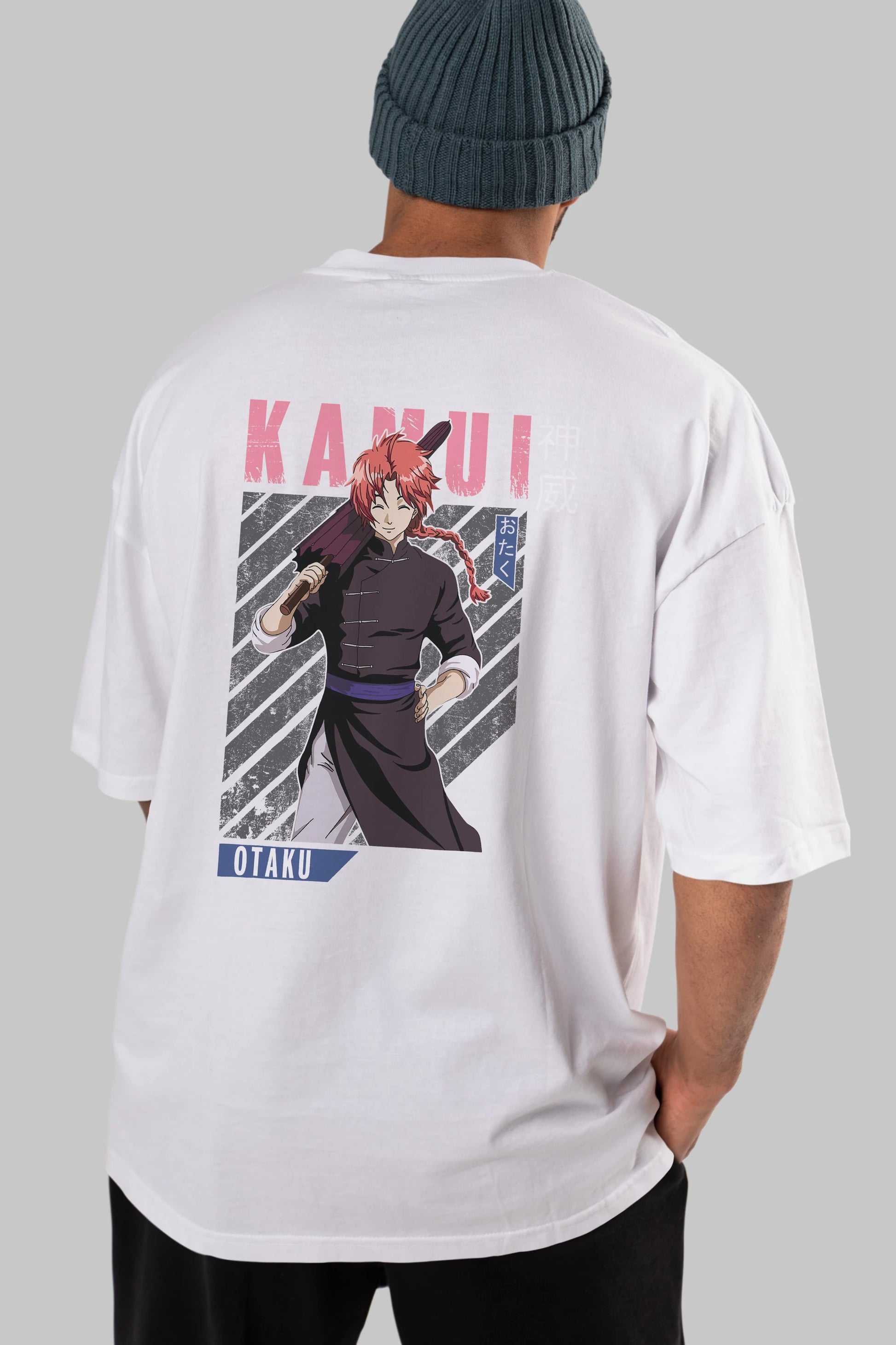 Kamui GINTAMA 1 Anime Arka Baskılı Oversize t-shirt Erkek Kadın Unisex