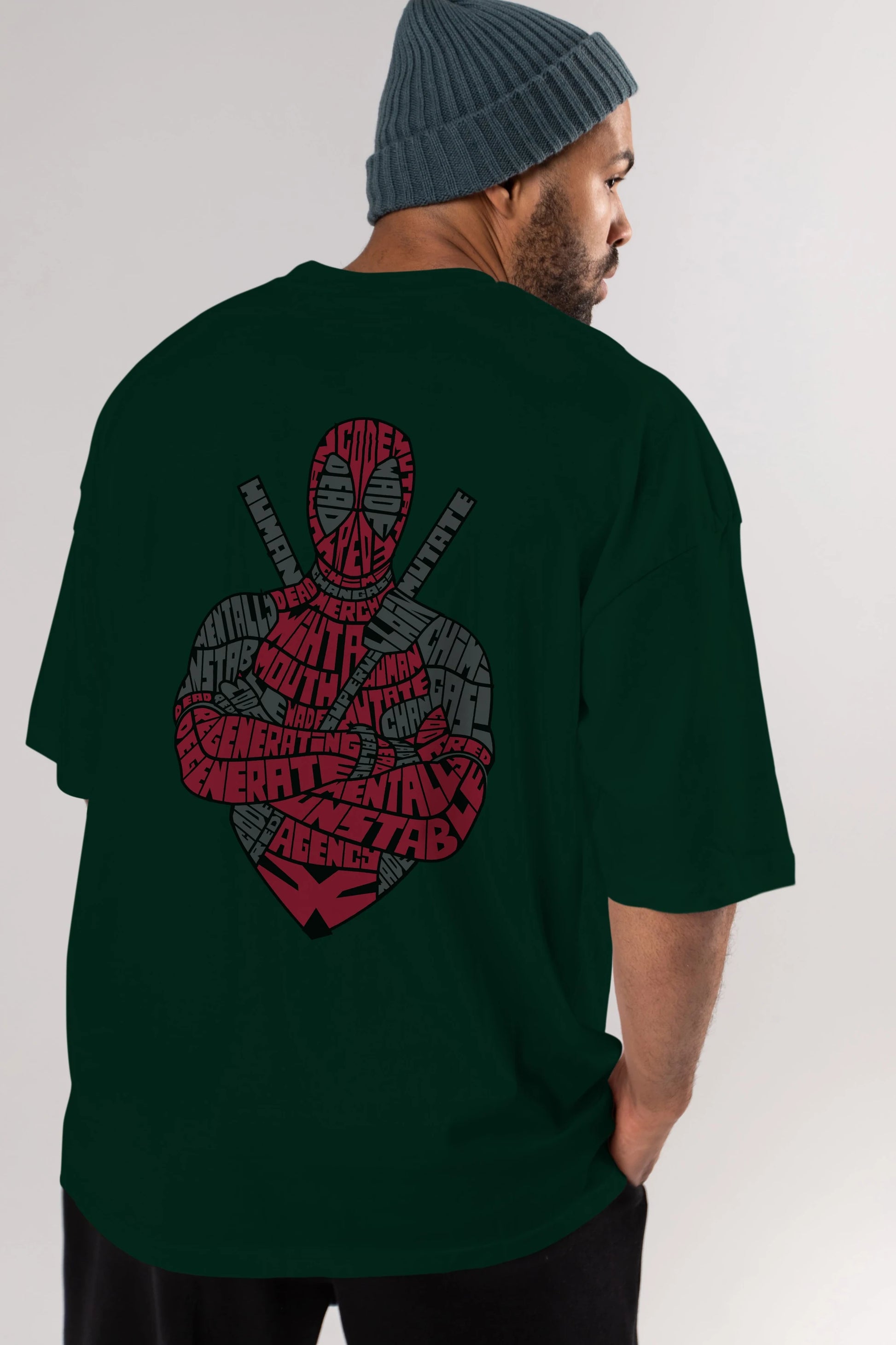 Dead Red Arka Baskılı Oversize t-shirt %100 pamuk Erkek Kadın Unisex