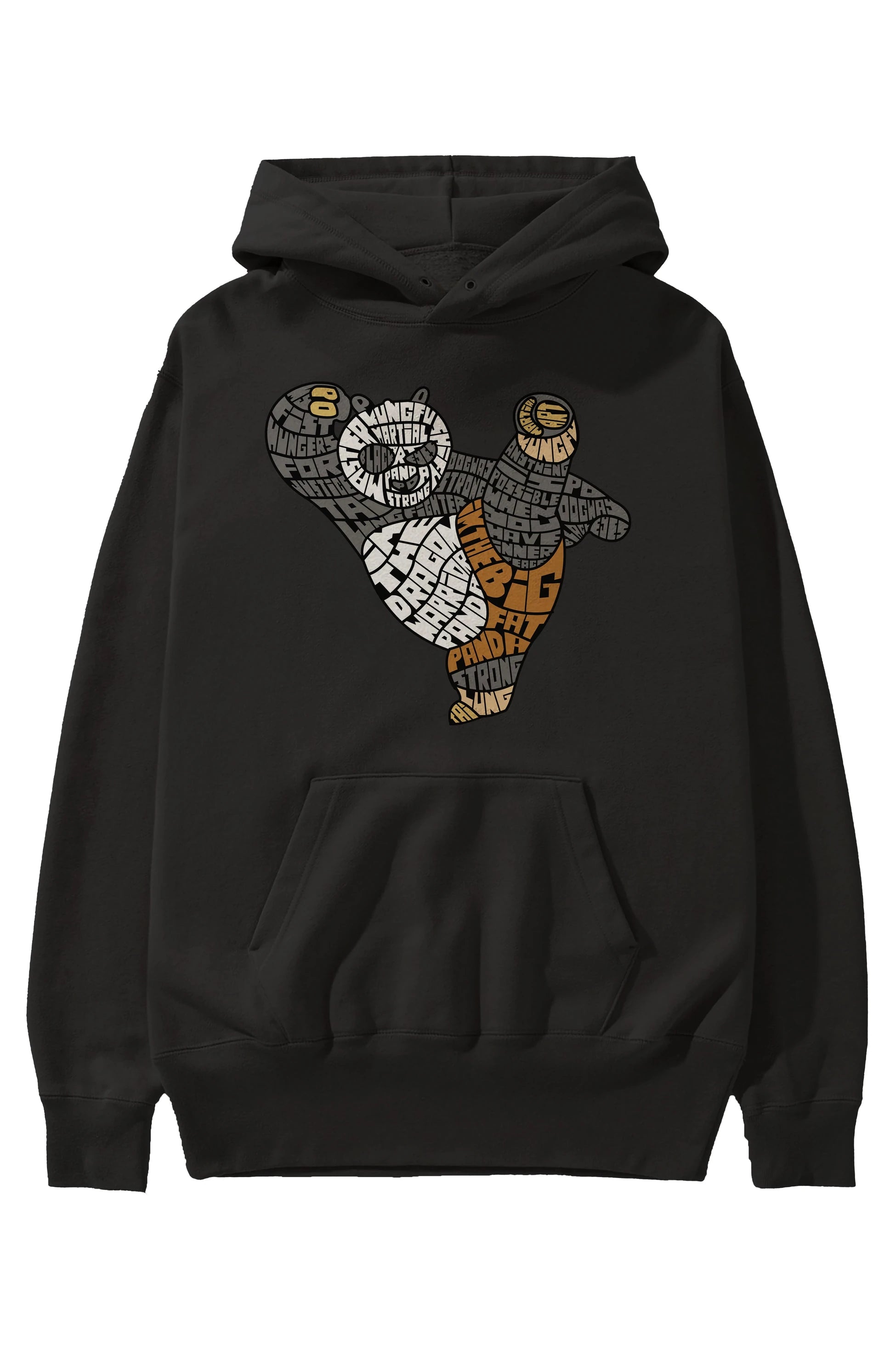 Warrior Panda Ön Baskılı Hoodie Oversize Kapüşonlu Sweatshirt Erkek Kadın Unisex