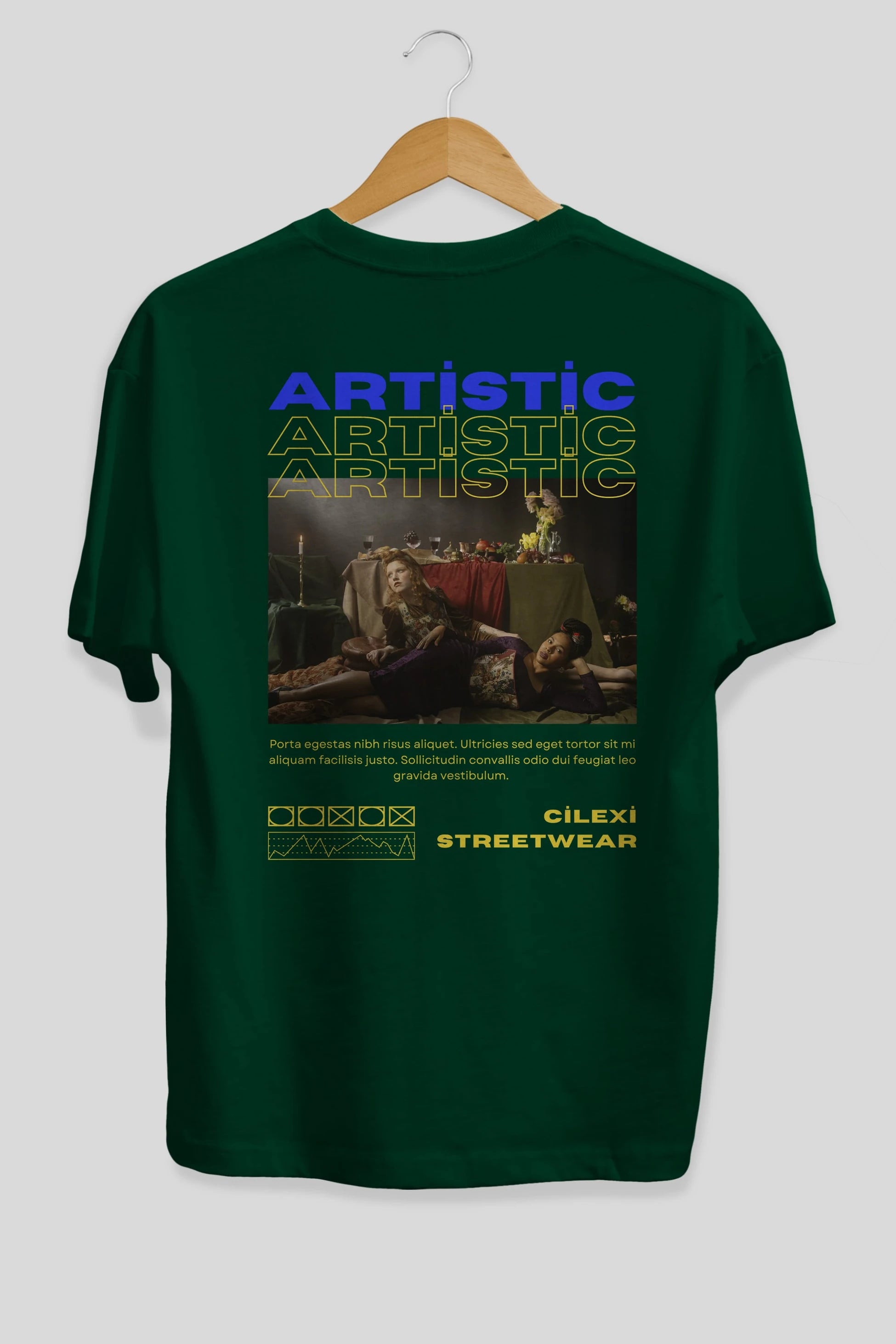 Artistic Yazılı Streetwear Arka Baskılı Oversize t-shirt Erkek Kadın Unisex