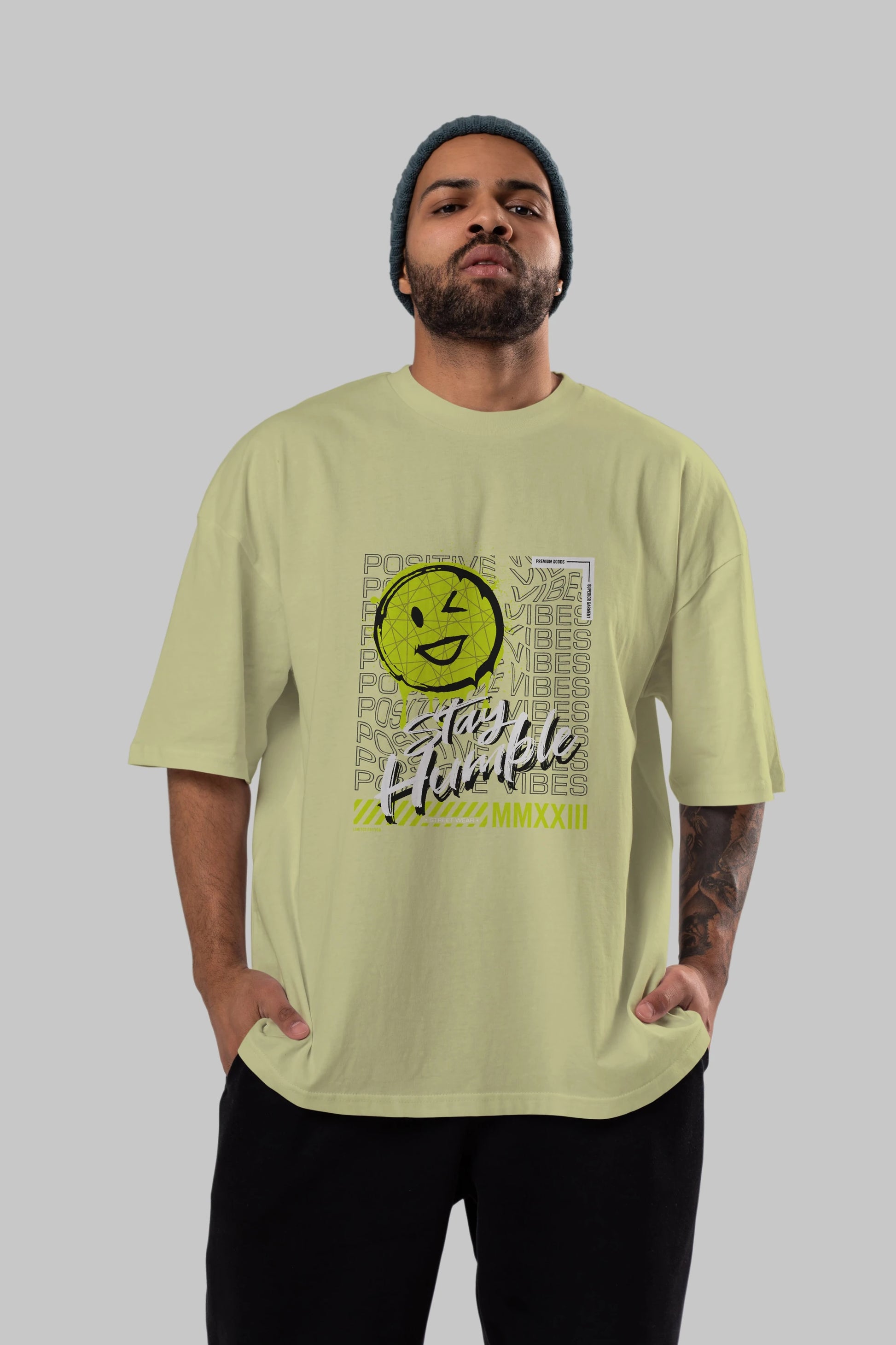 Stay Humble Ön Baskılı Oversize t-shirt Erkek Kadın Unisex