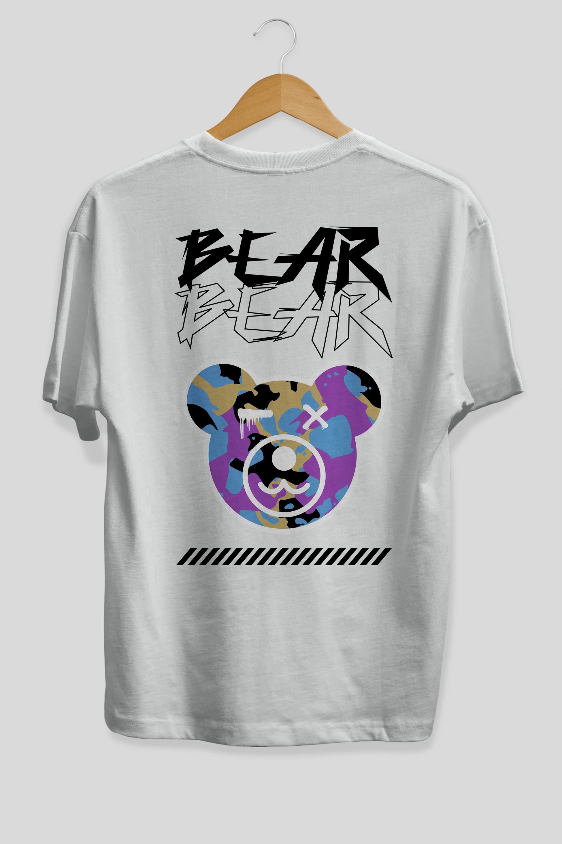 Bear Bear Arka Baskılı Oversize t-shirt Erkek Kadın Unisex