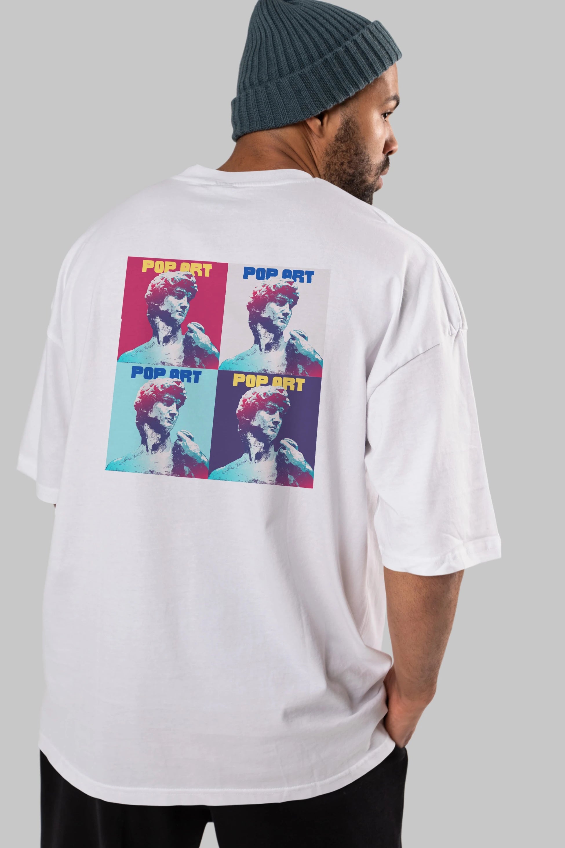 Creative Pop Art Arka Baskılı Oversize t-shirt Erkek Kadın Unisex
