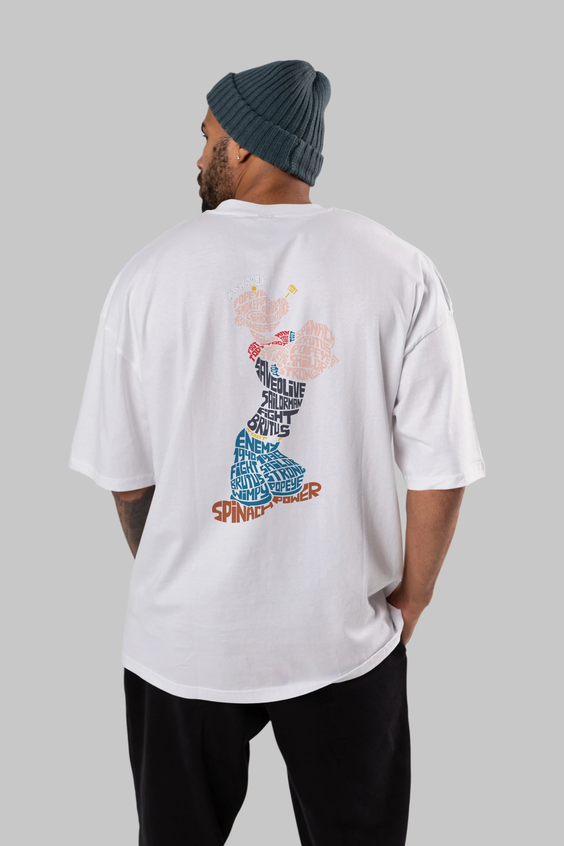 Sailorman Arka Baskılı Oversize t-shirt %100 pamuk Erkek Kadın Unisex