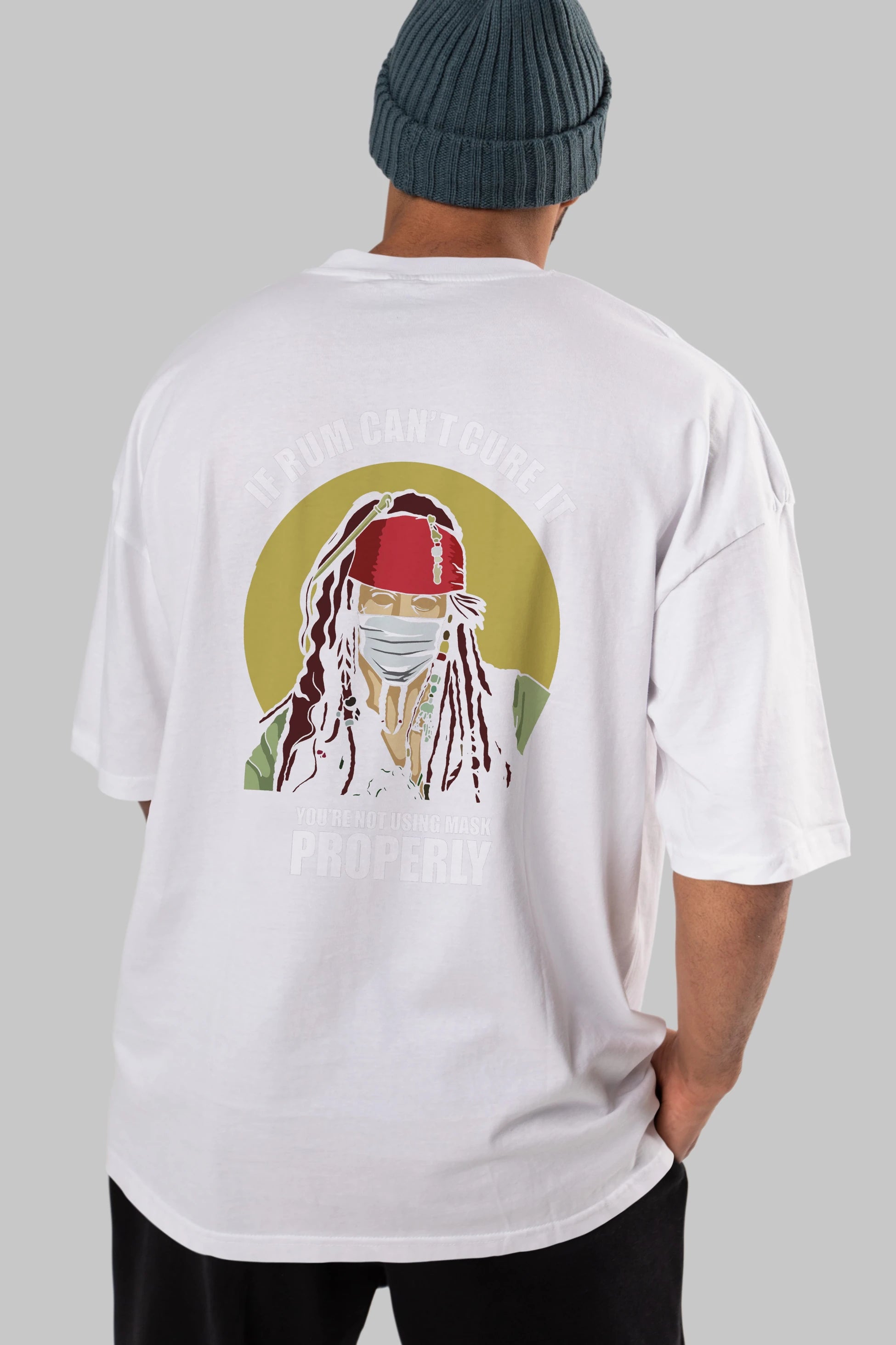 Pirates Maker Arka Baskılı Oversize t-shirt Erkek Kadın Unisex %100 Pamuk tişort
