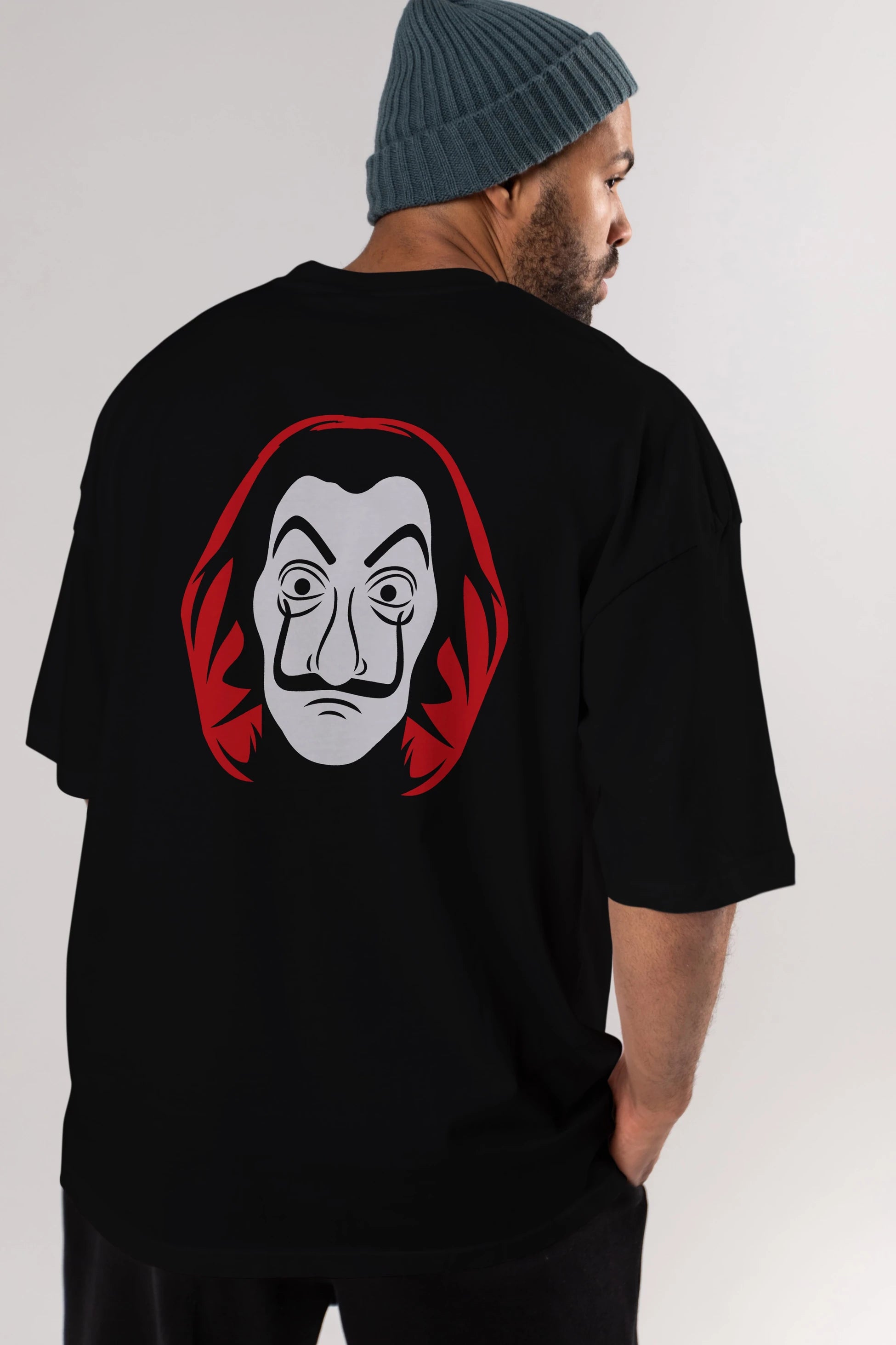 La Casa De Papel (8) Arka Baskılı Oversize t-shirt Erkek Kadın Unisex %100 Pamuk Bisiklet Yaka tişort