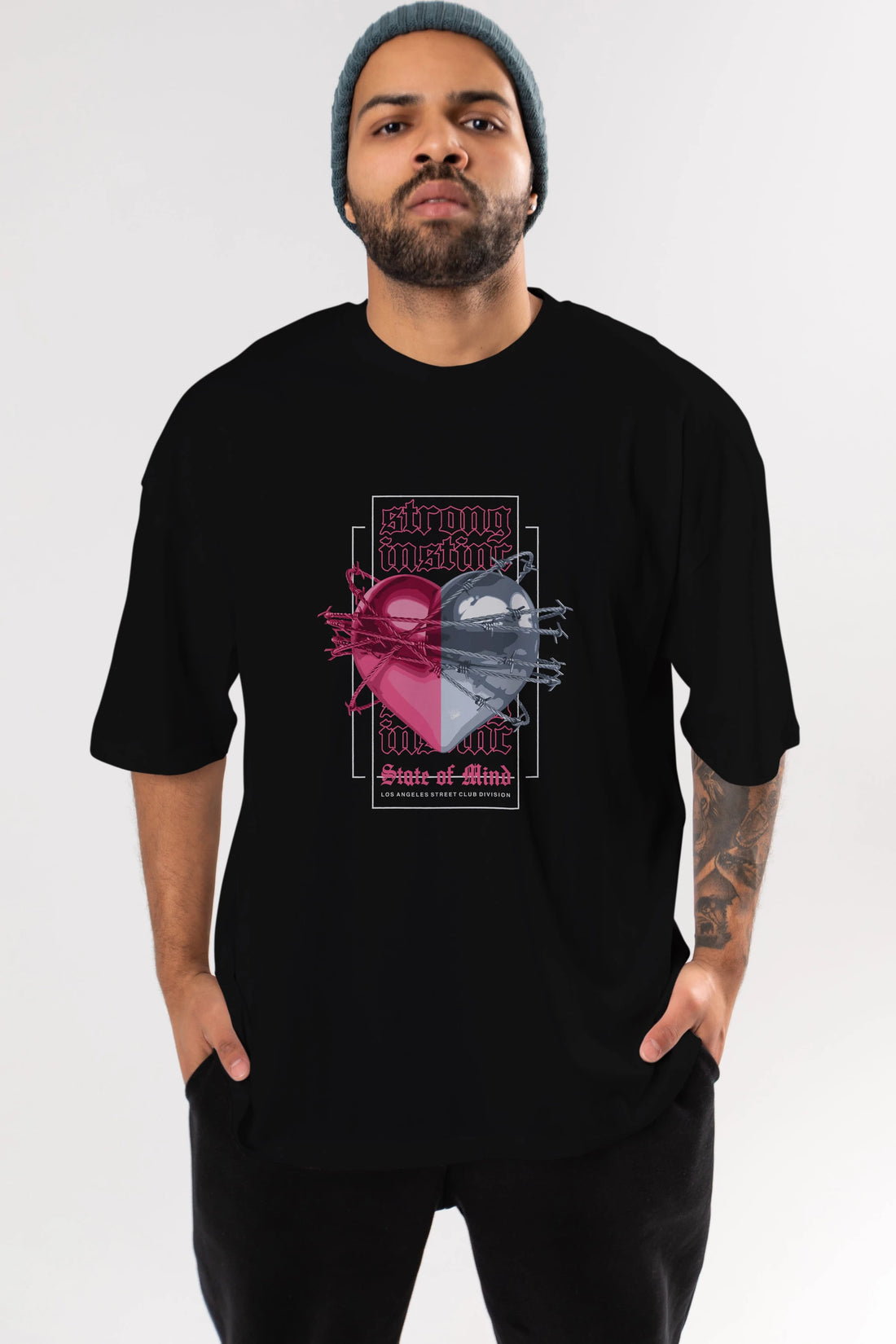 State of Mind Ön Baskılı Oversize t-shirt Erkek Kadın Unisex