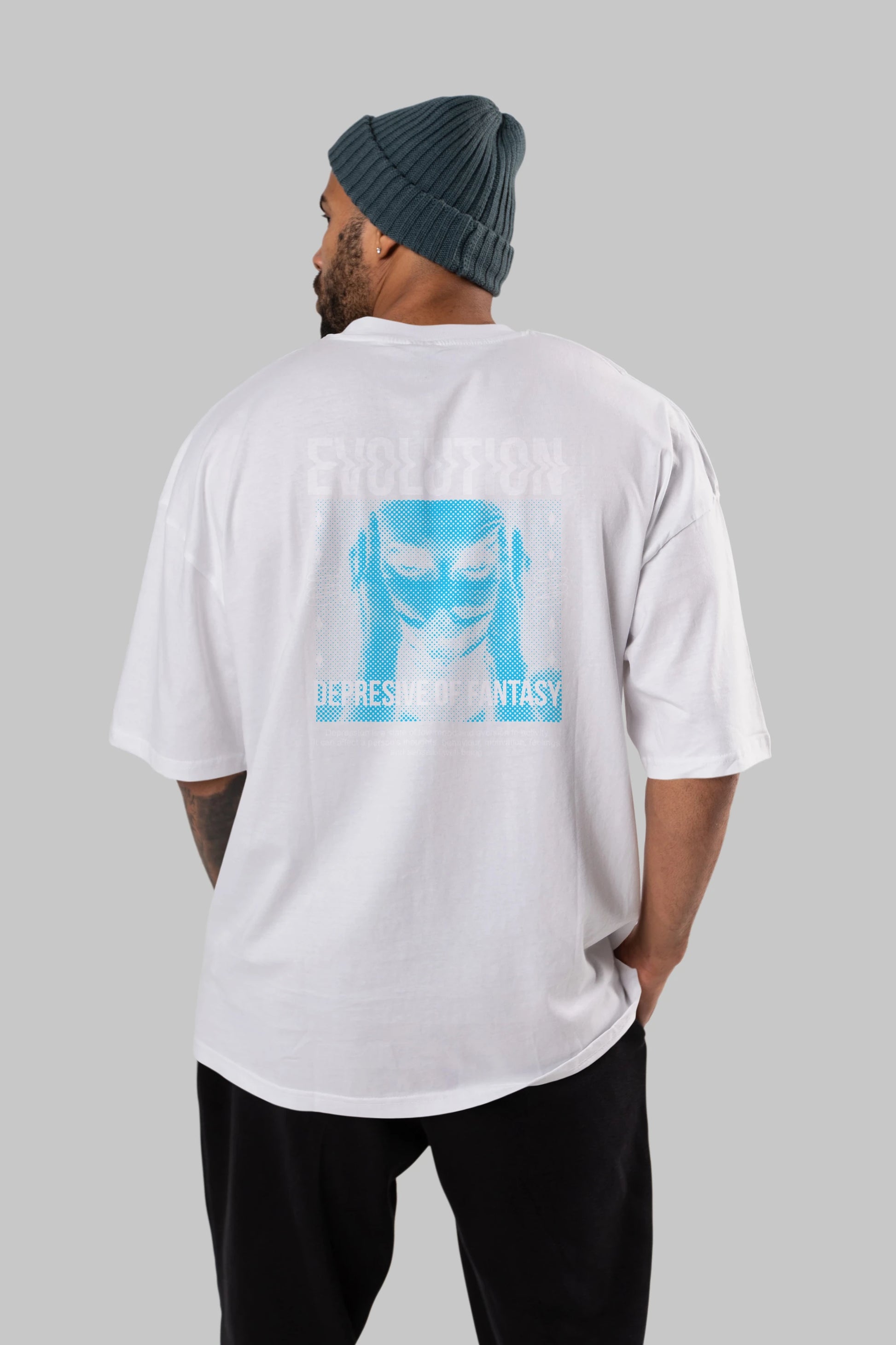 Evolution Arka Baskılı Oversize t-shirt Erkek Kadın Unisex