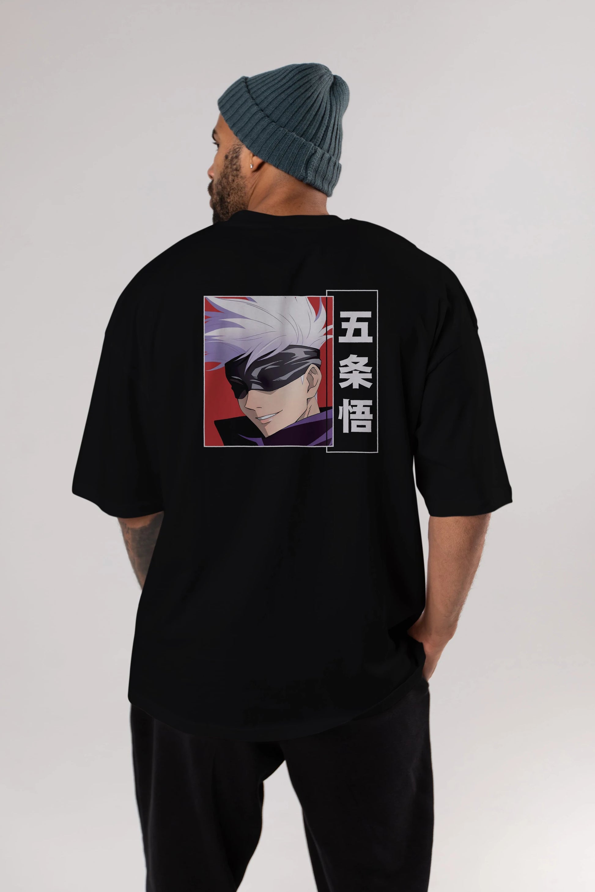 SATORU GOJO Anime Arka Baskılı Oversize t-shirt Erkek Kadın Unisex