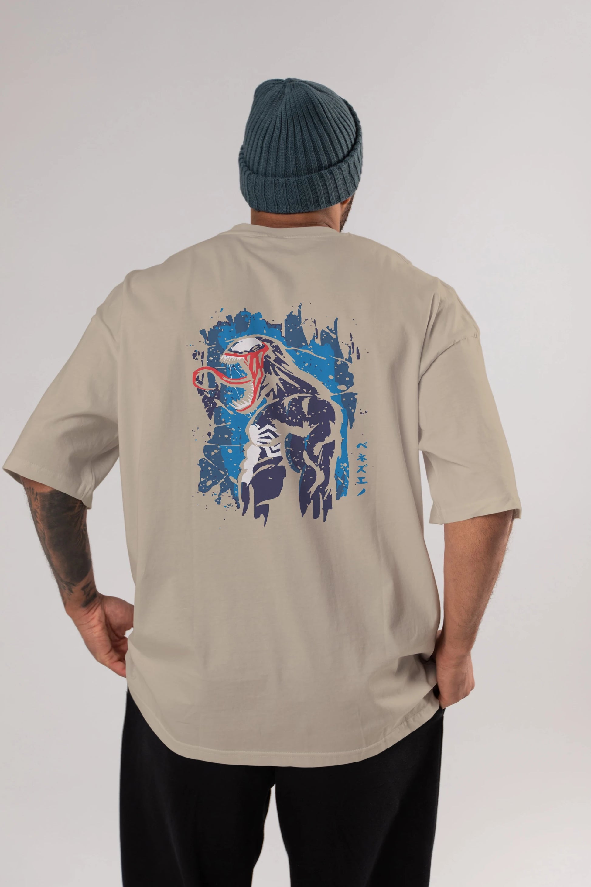 Venom (24) Arka Baskılı Oversize t-shirt Erkek Kadın Unisex %100 Pamuk Bisiklet Yaka tişort