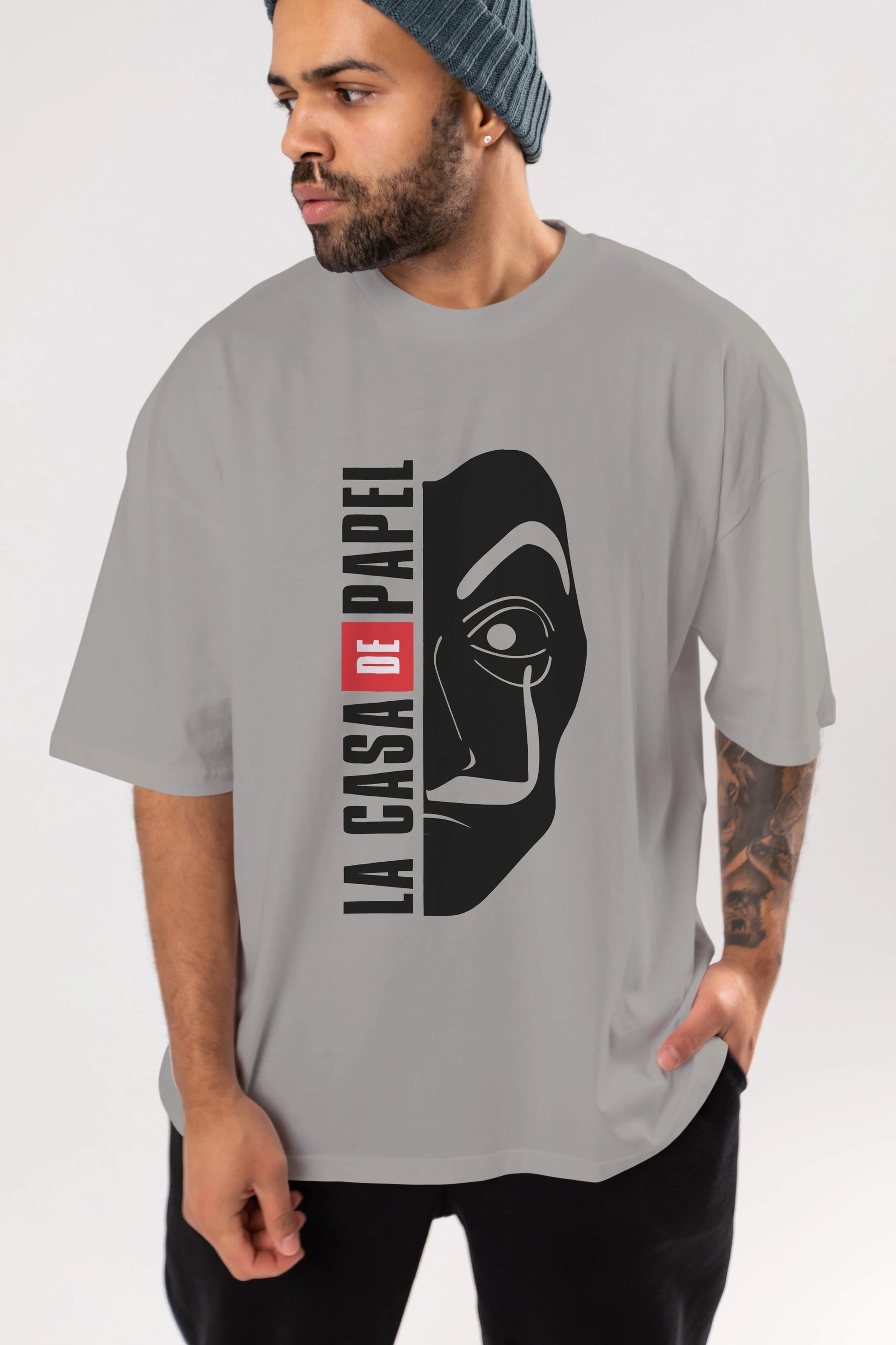 La Casa De Papel (3) Ön Baskılı Oversize t-shirt Erkek Kadın Unisex %100 Pamuk Bisiklet Yaka tişort