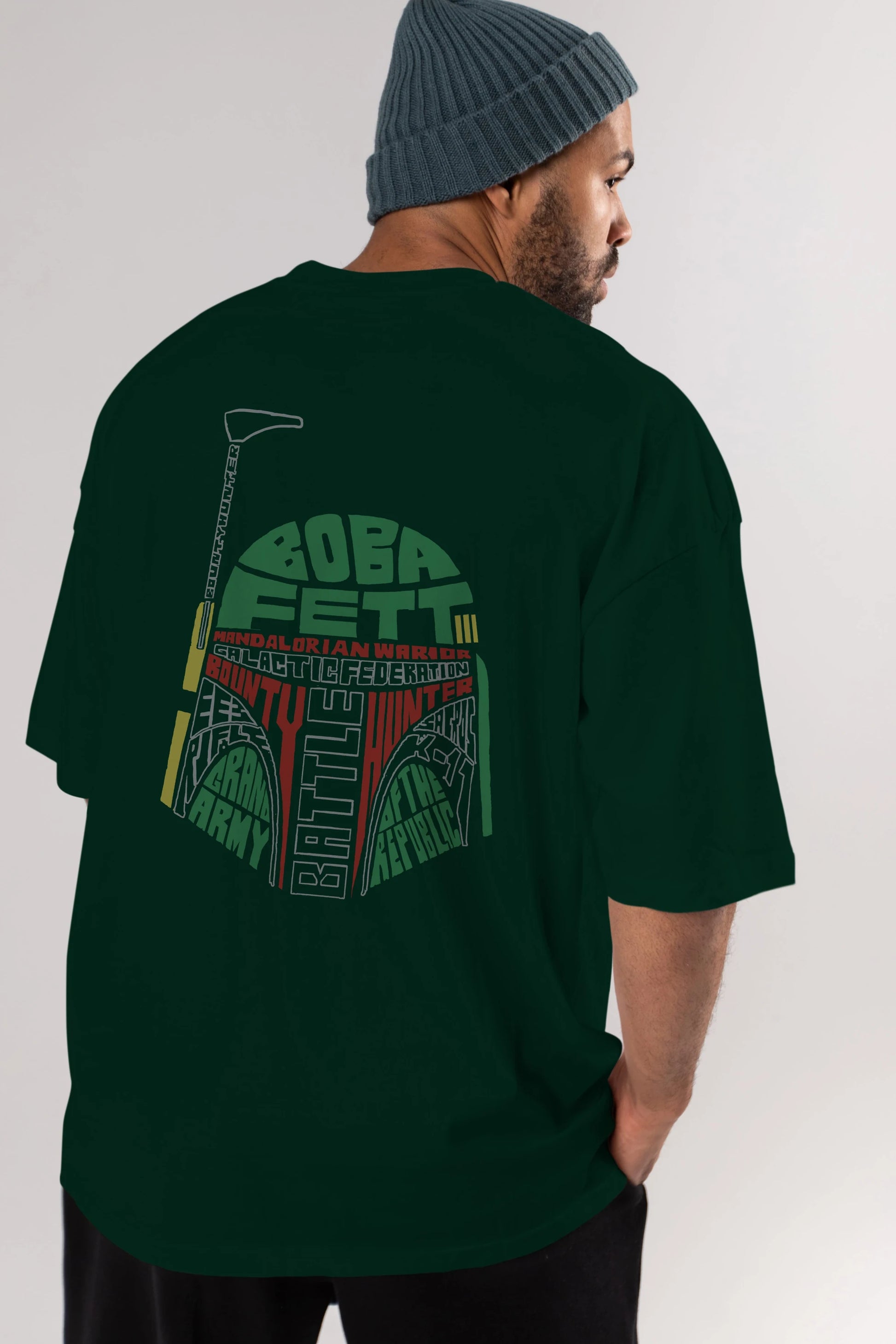 Boba Fett (2) Arka Baskılı Oversize t-shirt %100 pamuk Erkek Kadın Unisex