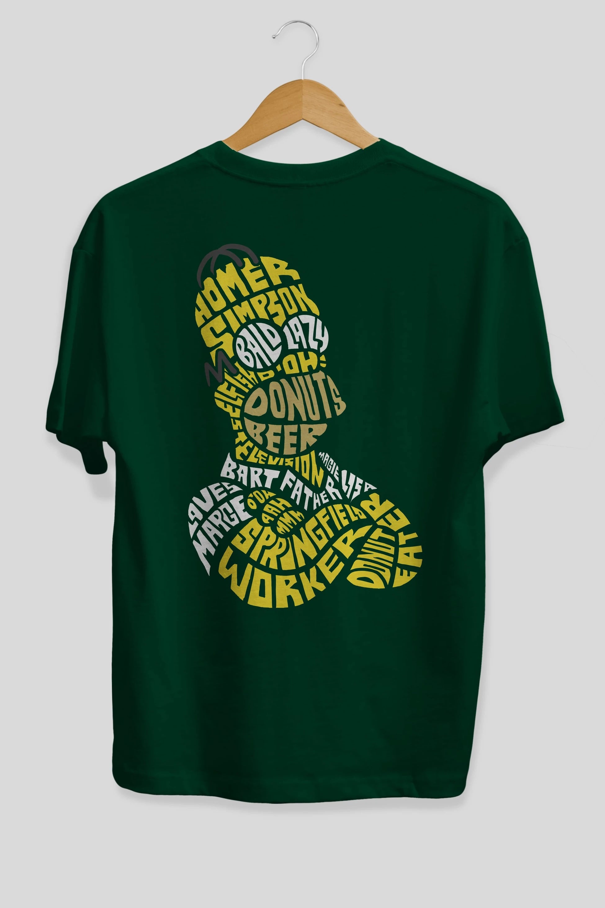 Homer Simpson Arka Baskılı Oversize t-shirt %100 pamuk Erkek Kadın Unisex