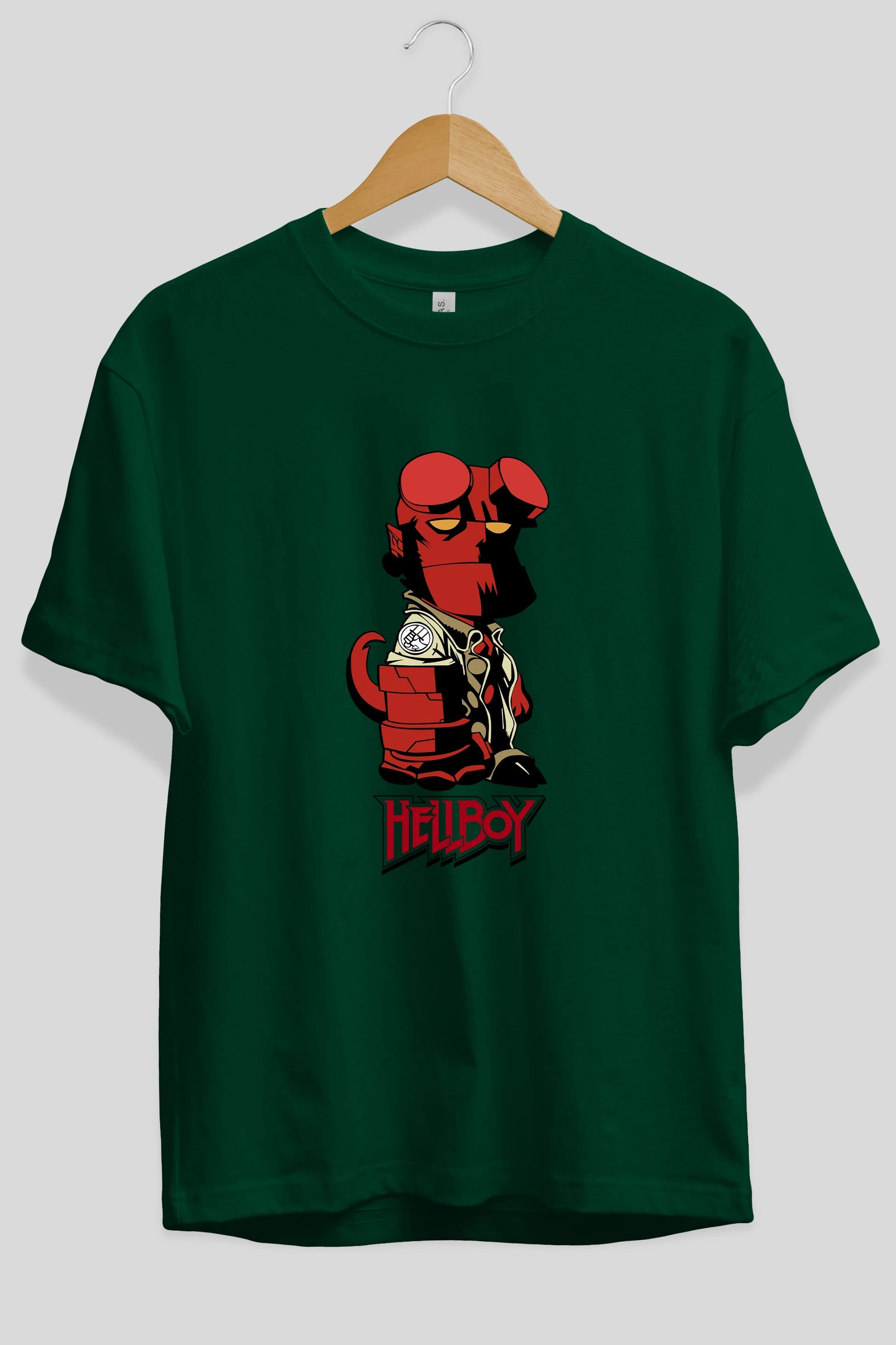 Hellboy (1) Ön Baskılı Oversize t-shirt Erkek Kadın Unisex %100 Pamuk Bisiklet Yaka tişort