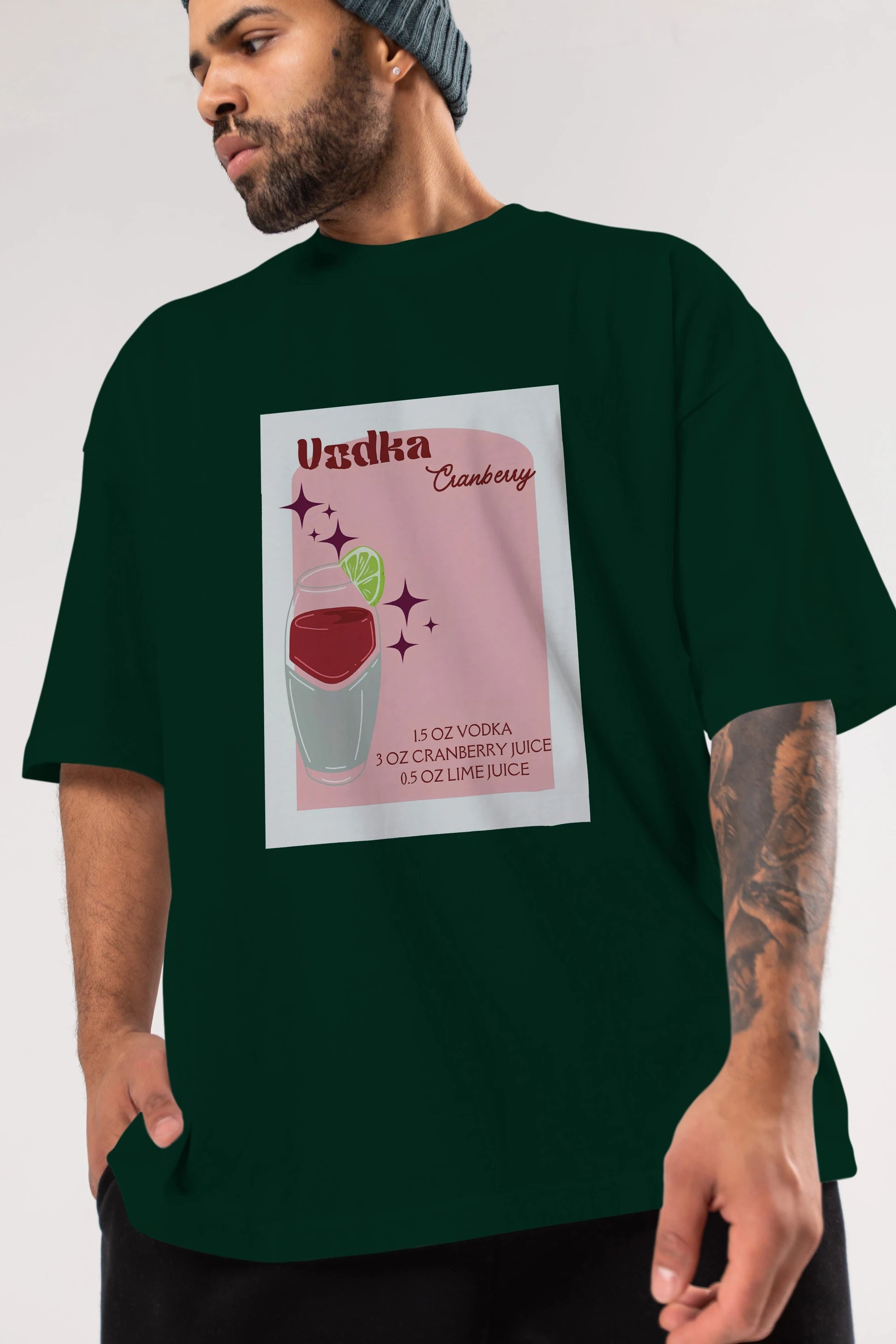 Vodka Cranberry 2 Ön Baskılı Oversize t-shirt Erkek Kadın Unisex %100 Pamuk Bisiklet Yaka tişort