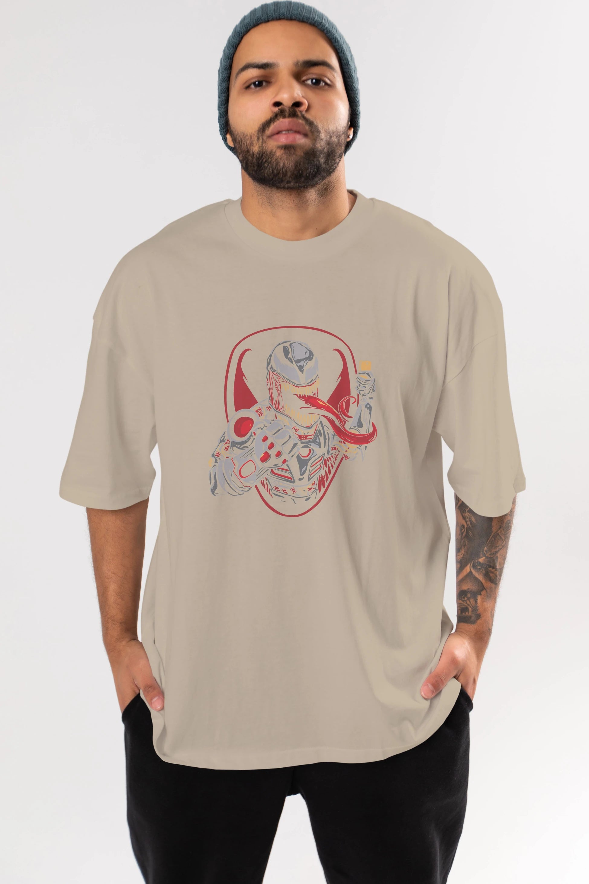 Venom (17) Ön Baskılı Oversize t-shirt Erkek Kadın Unisex %100 Pamuk Bisiklet Yaka tişort