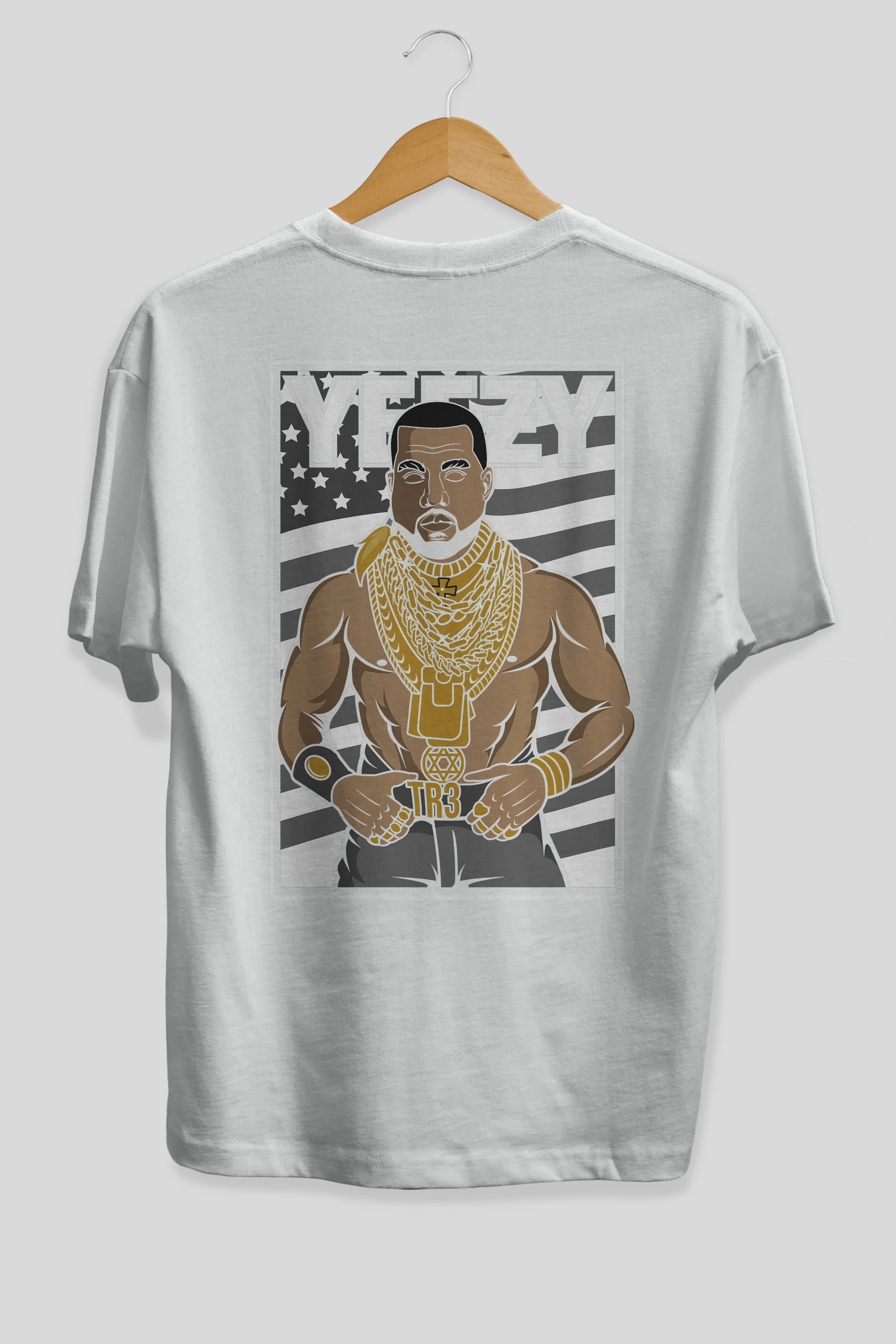 Mr.T Arka Baskılı Oversize t-shirt Erkek Kadın Unisex %100 Pamuk tişort